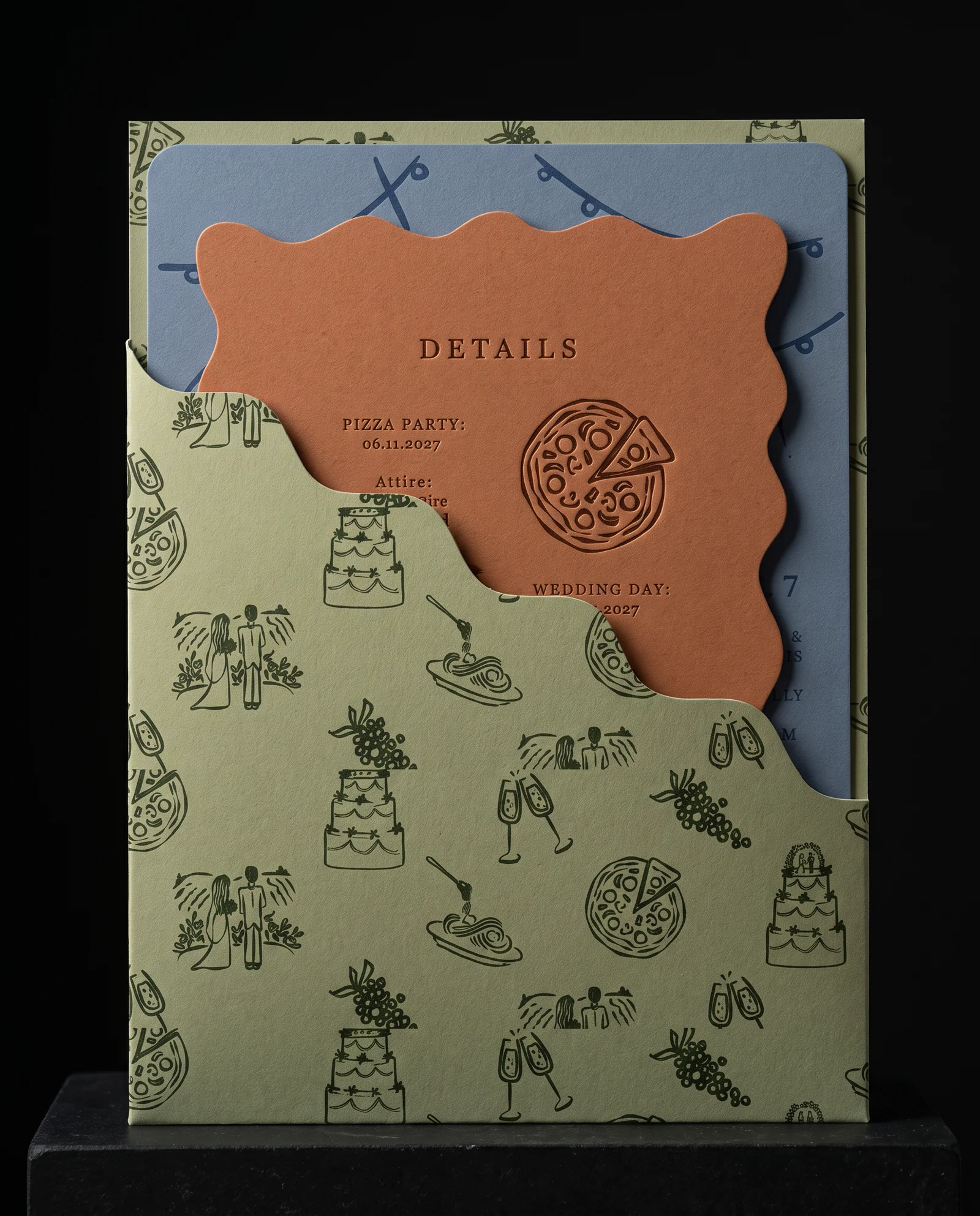 Our pick: squiggly die-cut details card