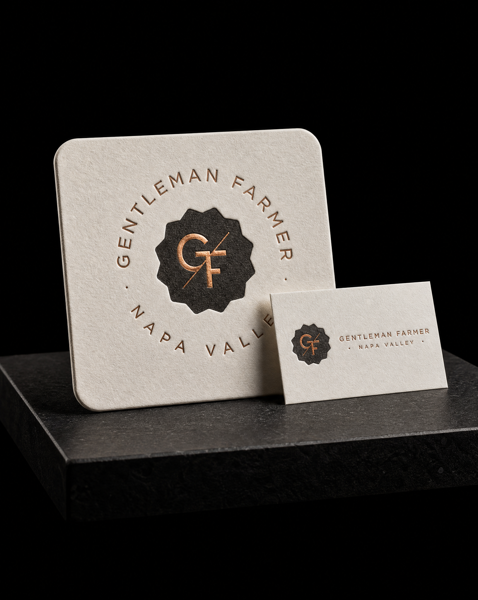 Custom Letterpress Wedding Coasters — Signature