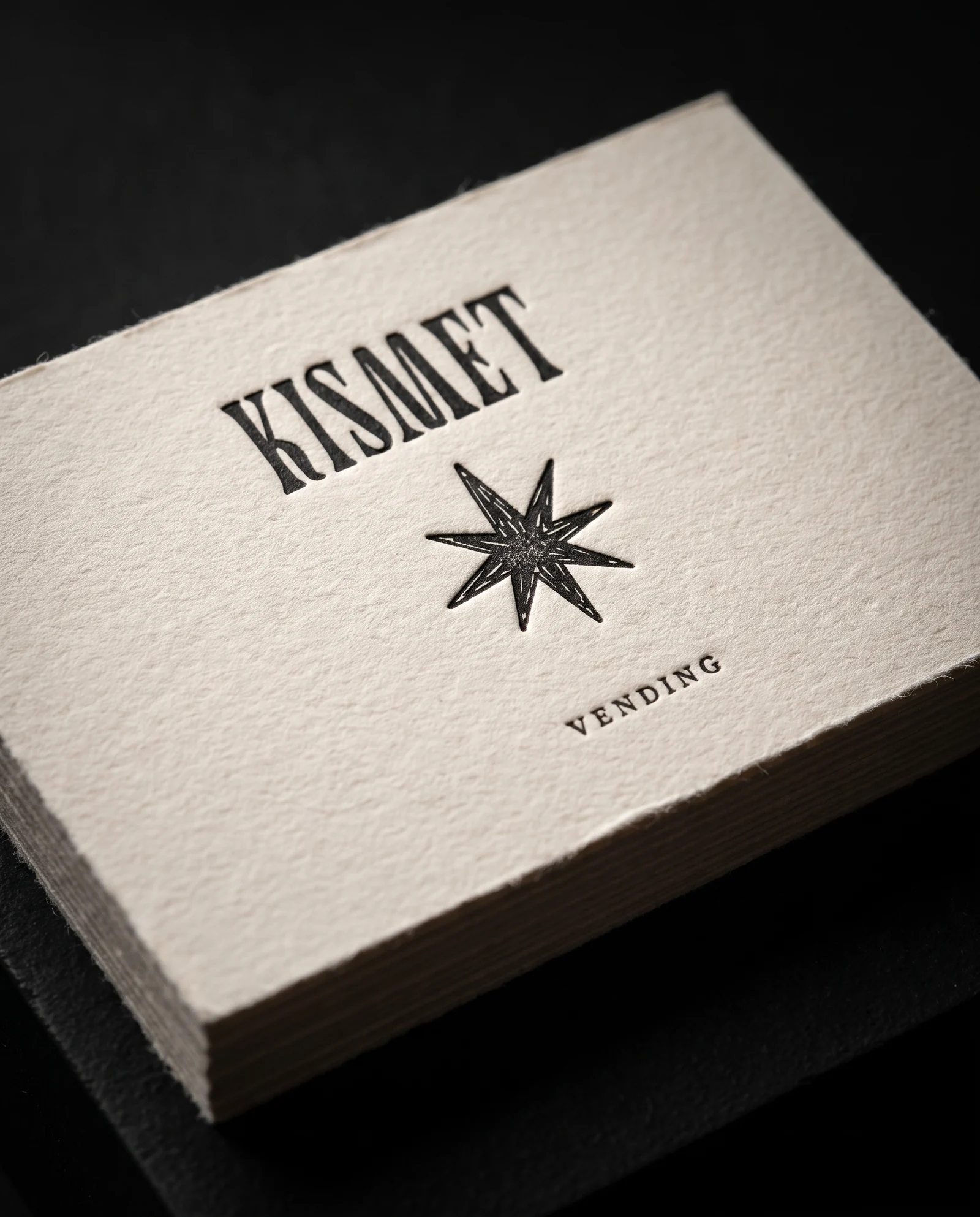 Letterpress — pressed into cotton
