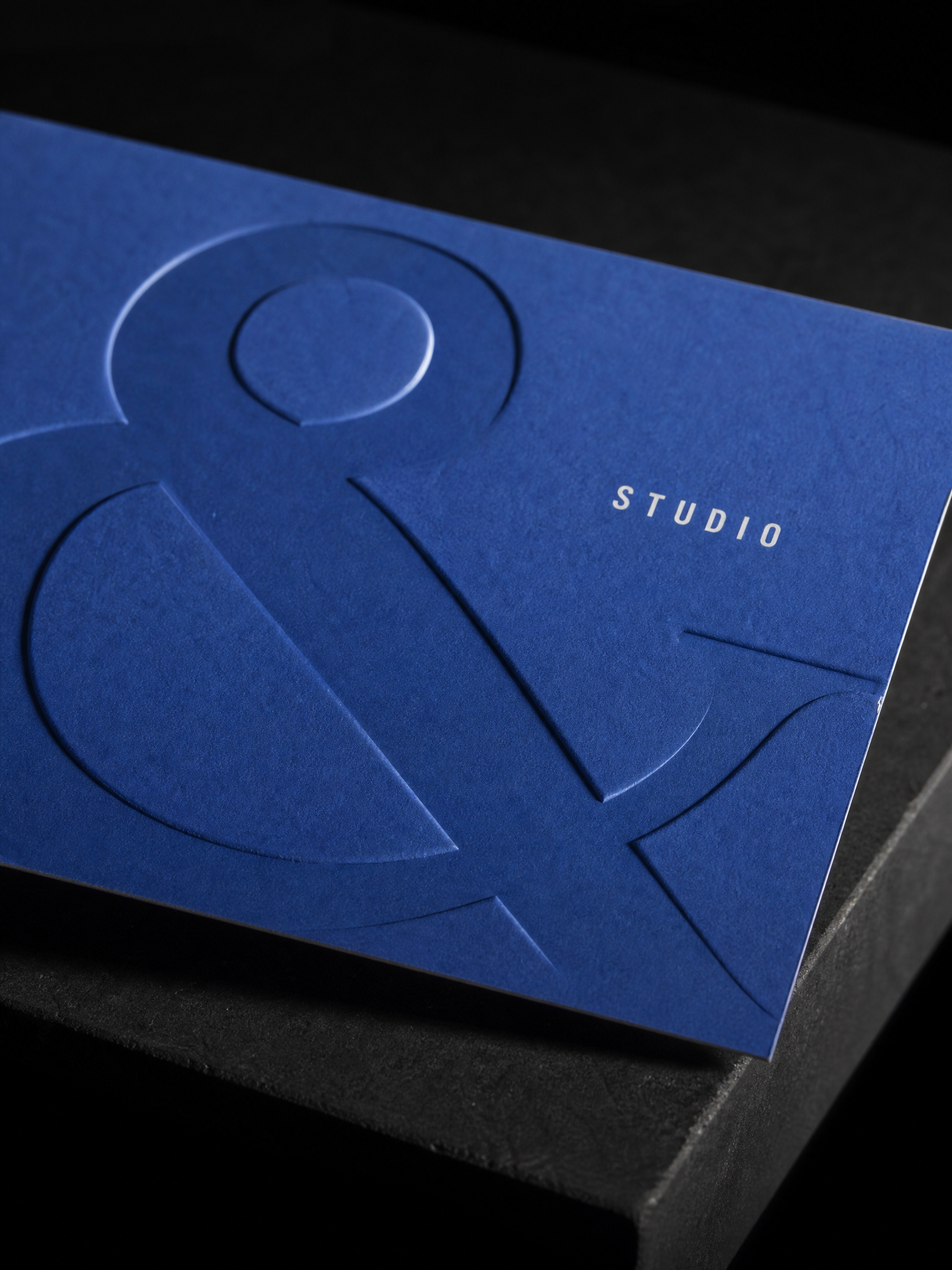 Oversized ampersand, cobalt — macro, by Print Peppermint