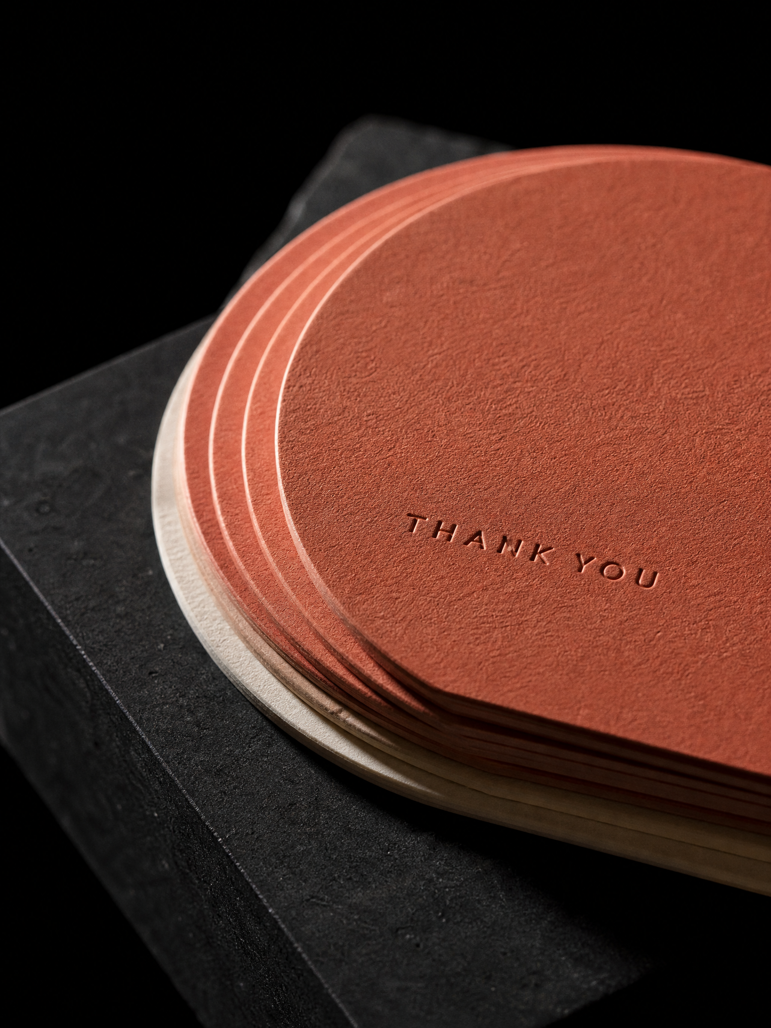 Arch stack, terracotta to cream — macro, by Print Peppermint