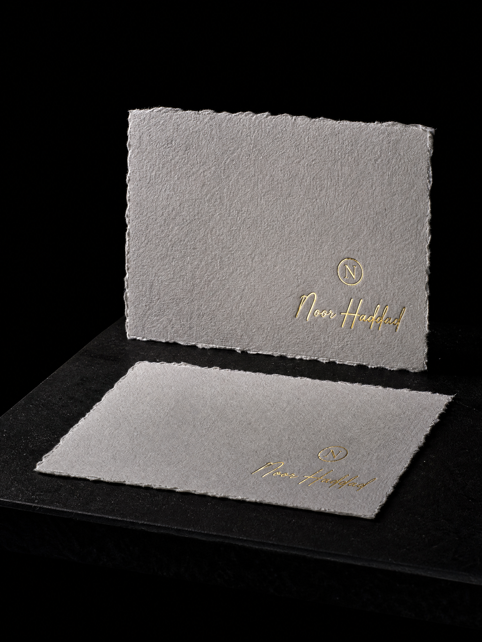 Notecards for Print Peppermint design exercise with flat notecard a2 on handmade dove-grey cotton rag with a soft deckle on all sides, 300gsm.