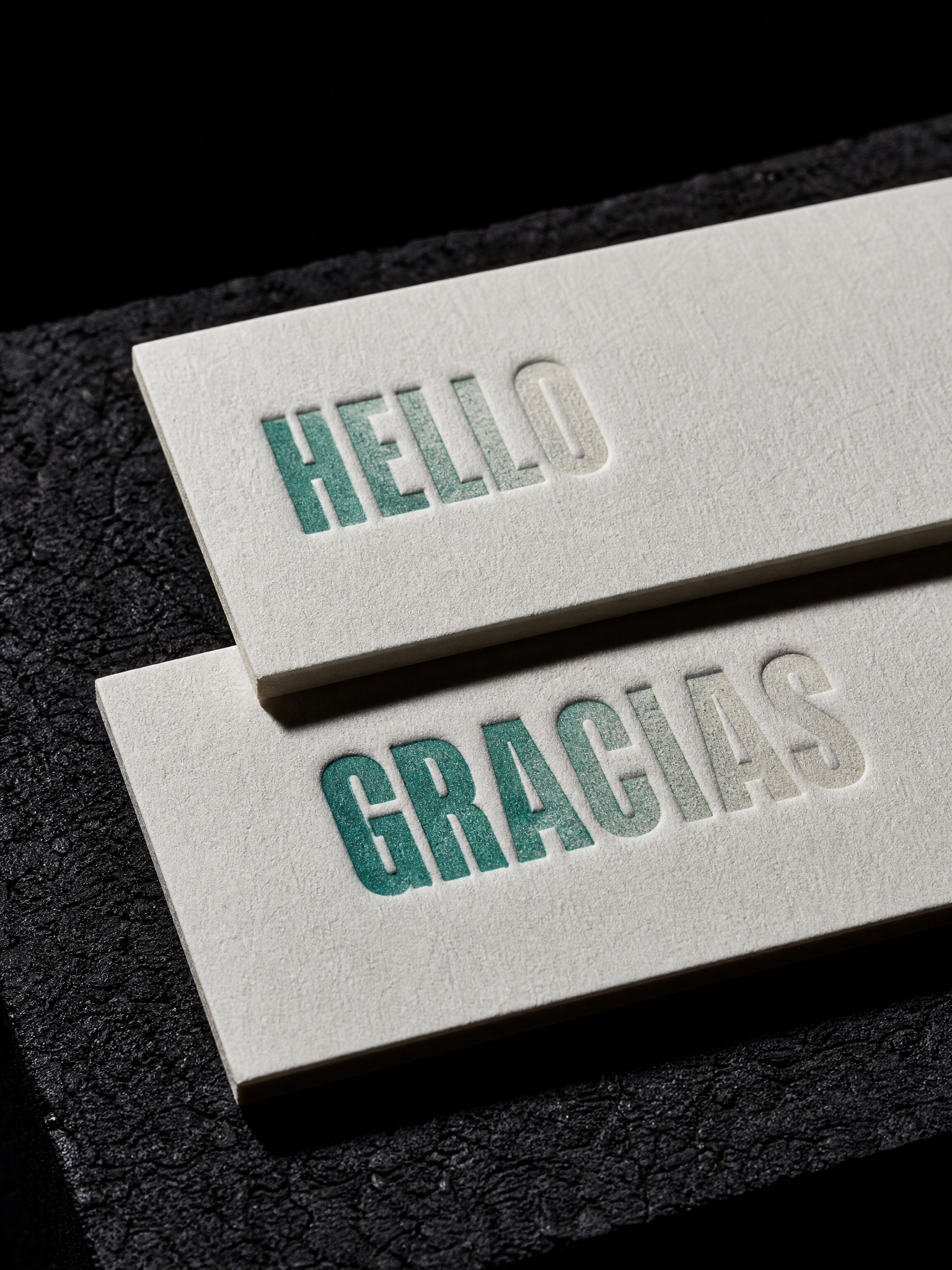 Stacked gradient, teal to cream — macro, by Print Peppermint