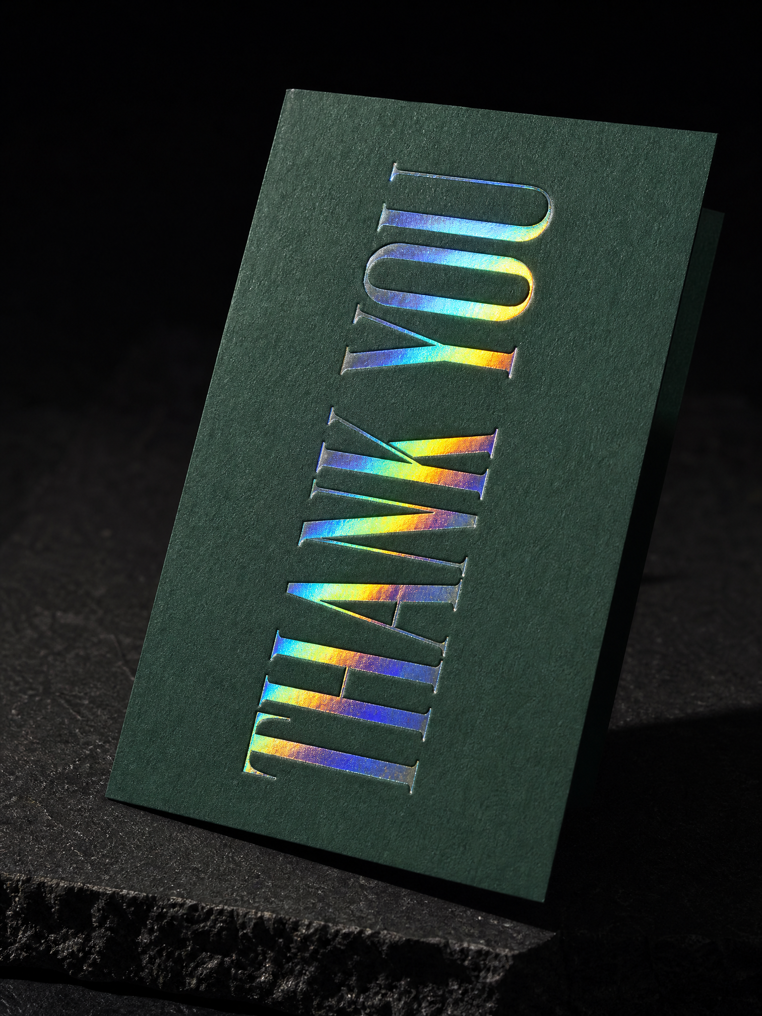 Holographic type, forest and mustard — macro, by Print Peppermint
