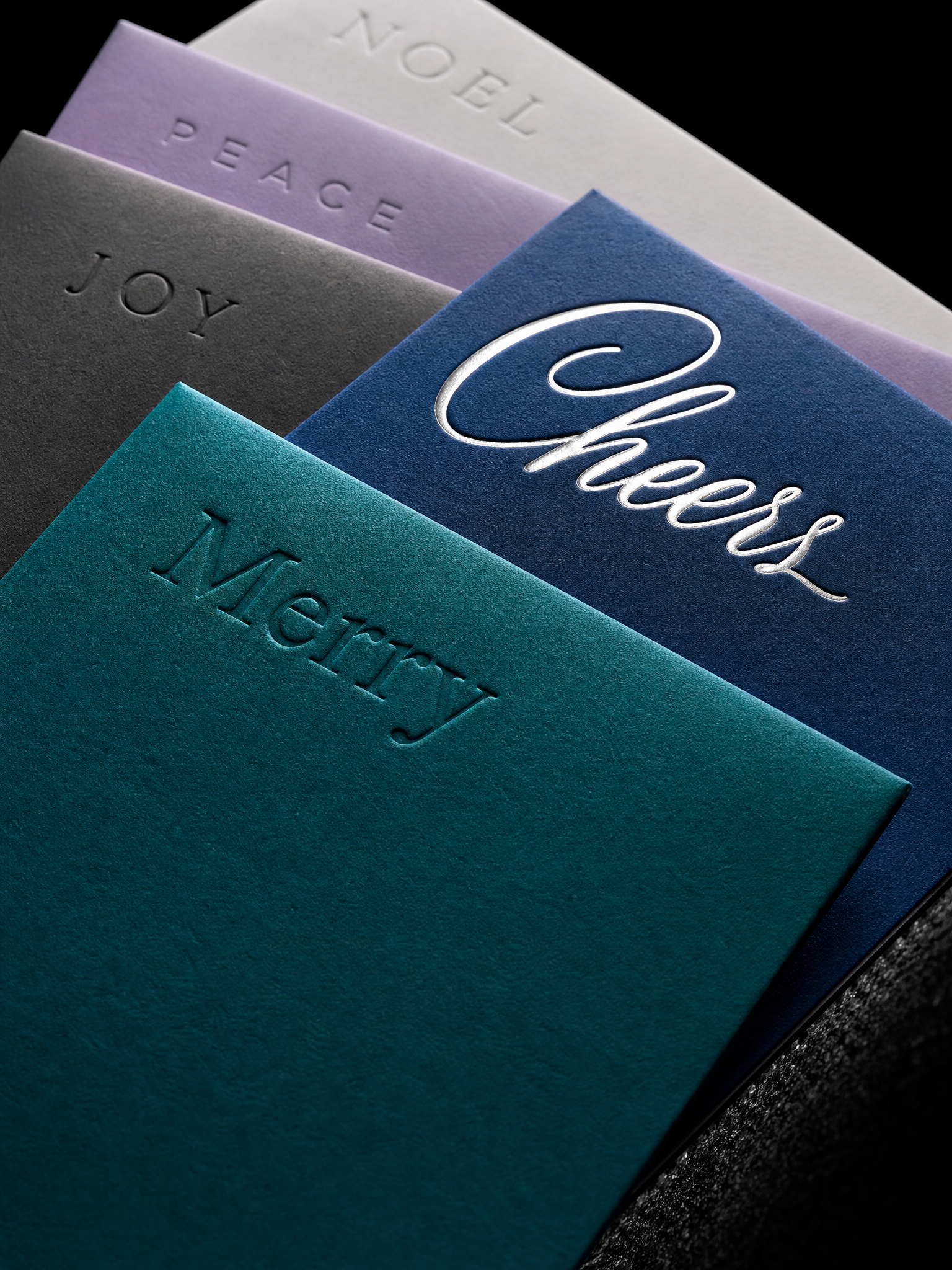 Tone-on-tone set, cool palette — macro, by Print Peppermint
