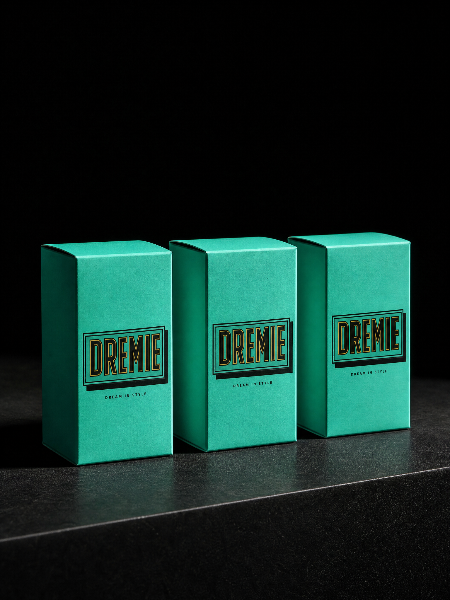 Mint pantone cartons art-deco inline black yellow box shadow — custom boxes by Print Peppermint, specialty print with pantone spot color