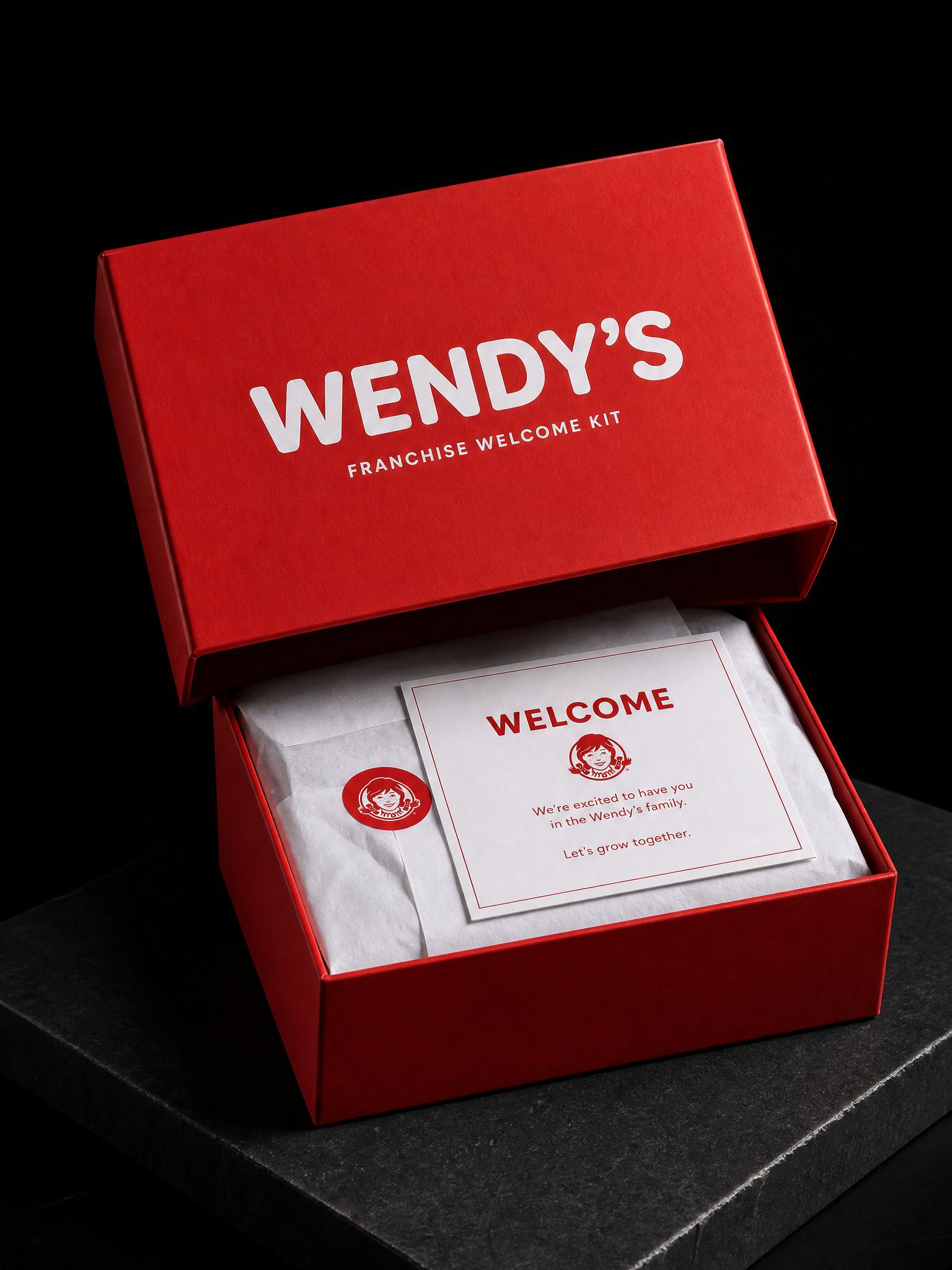 Franchise welcome kit — Wendy's print concept