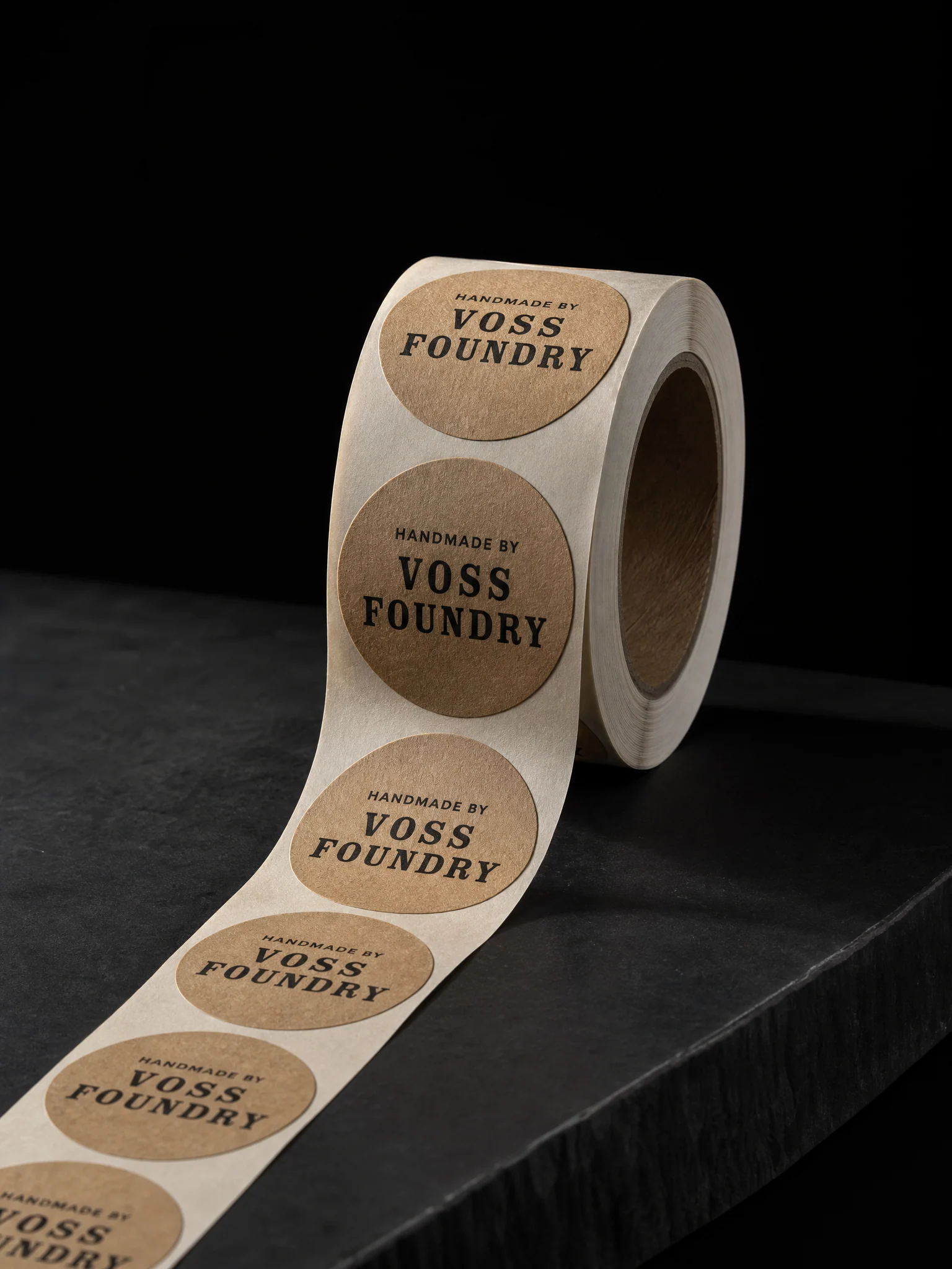 Label on kraft stock.