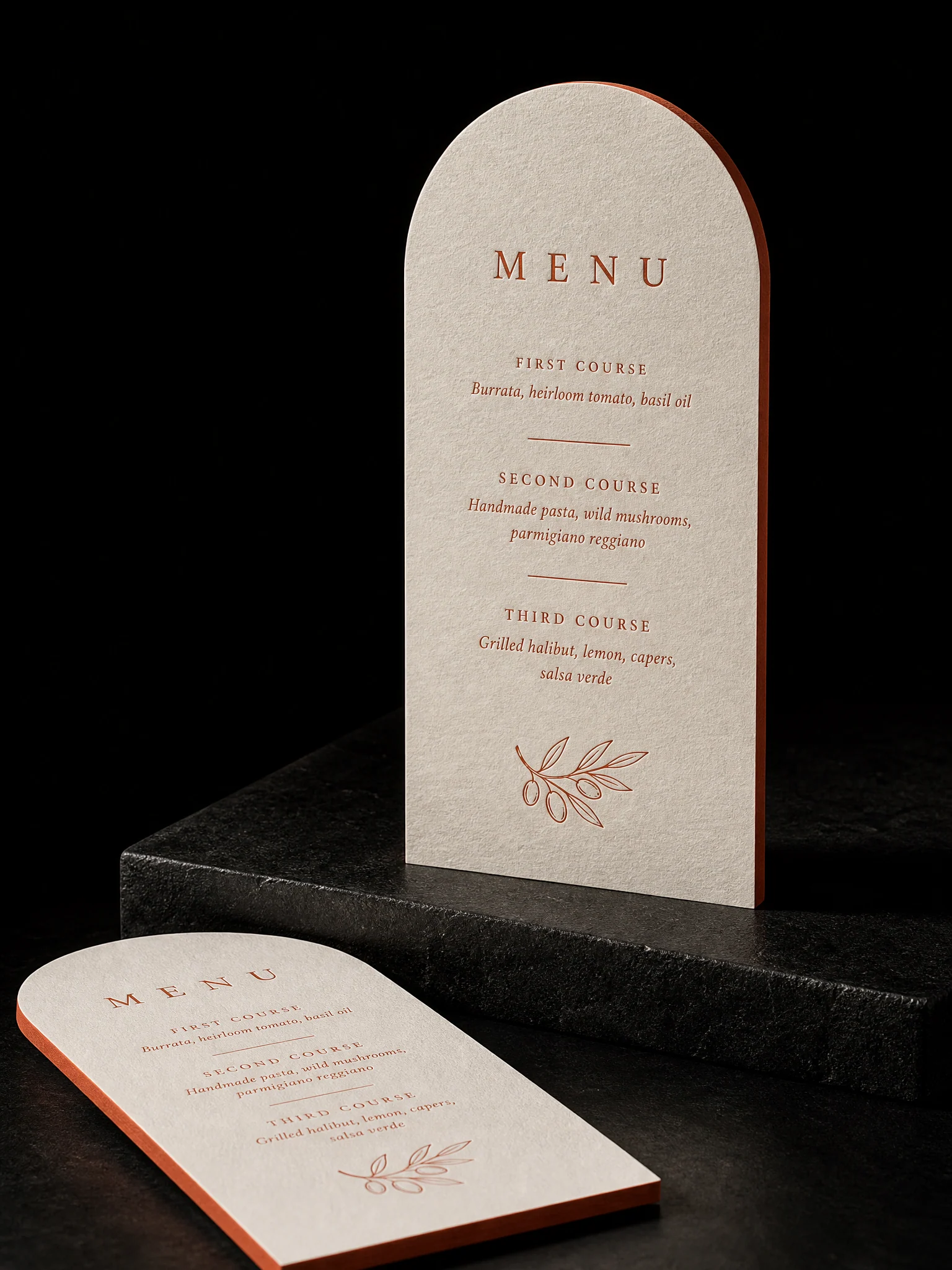 Custom Foil Wedding Menus and Programs, Cotton — Signature