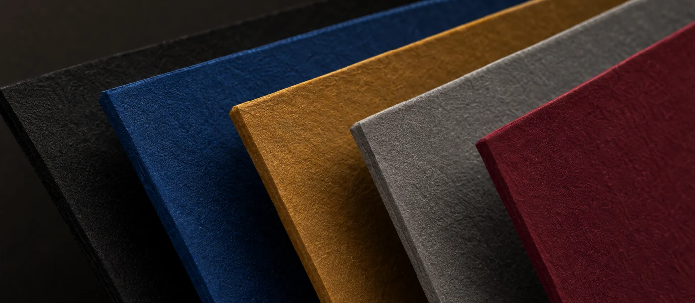 Dyed-through papers fanned
