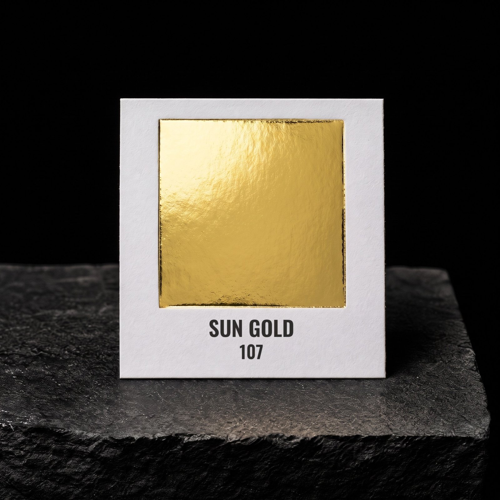 Sun Gold 107, real foil chip on slate