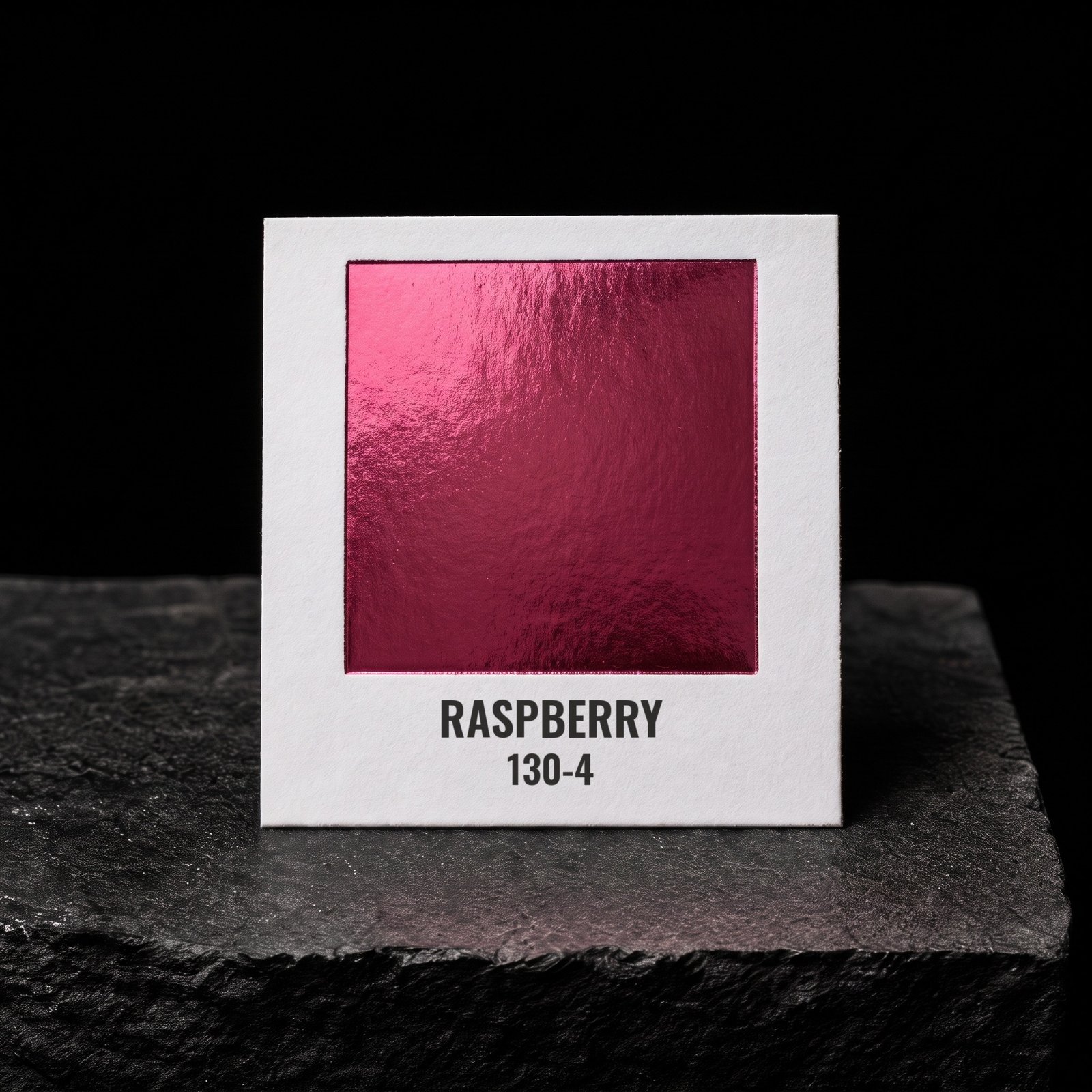 Raspberry 130-4, real foil chip on slate
