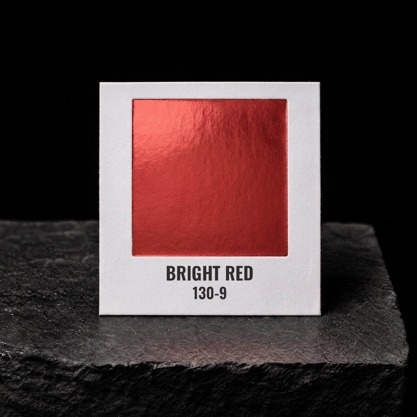 Bright Red 130-9, real foil chip on slate