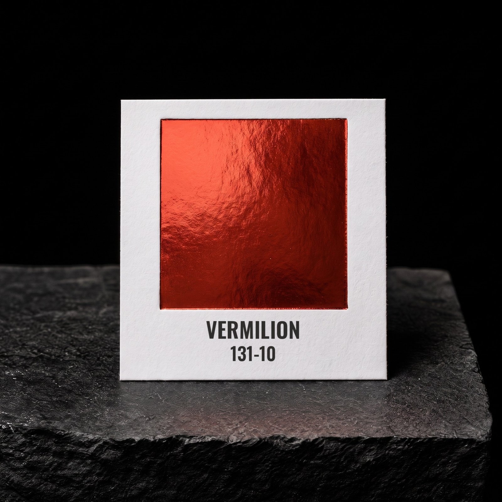 Vermilion 131-10, real foil chip on slate