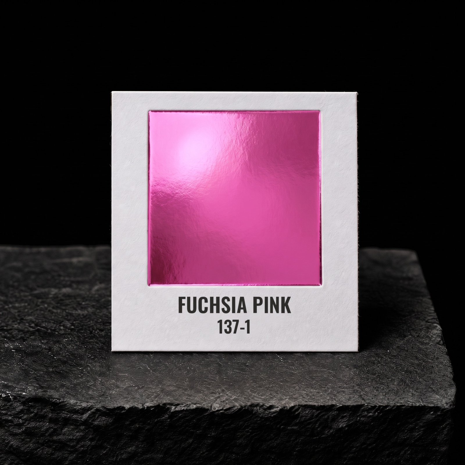 Fuchsia Pink 137-1, real foil chip on slate