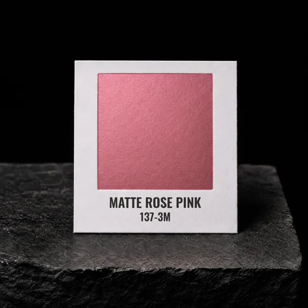 Matte Rose Pink 137-3M foil chip photographed on slate