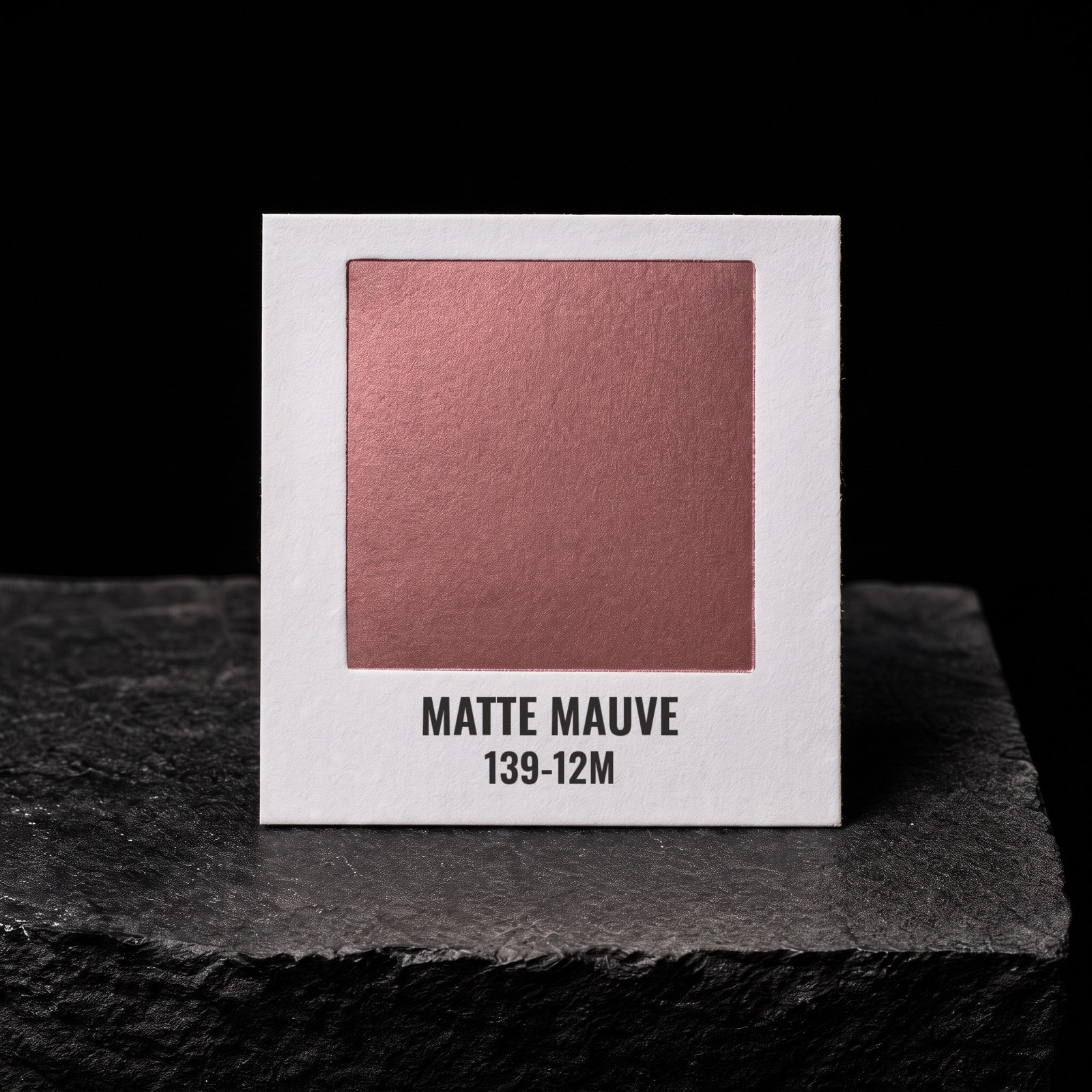 Matte Mauve 139-12M, real foil chip on slate