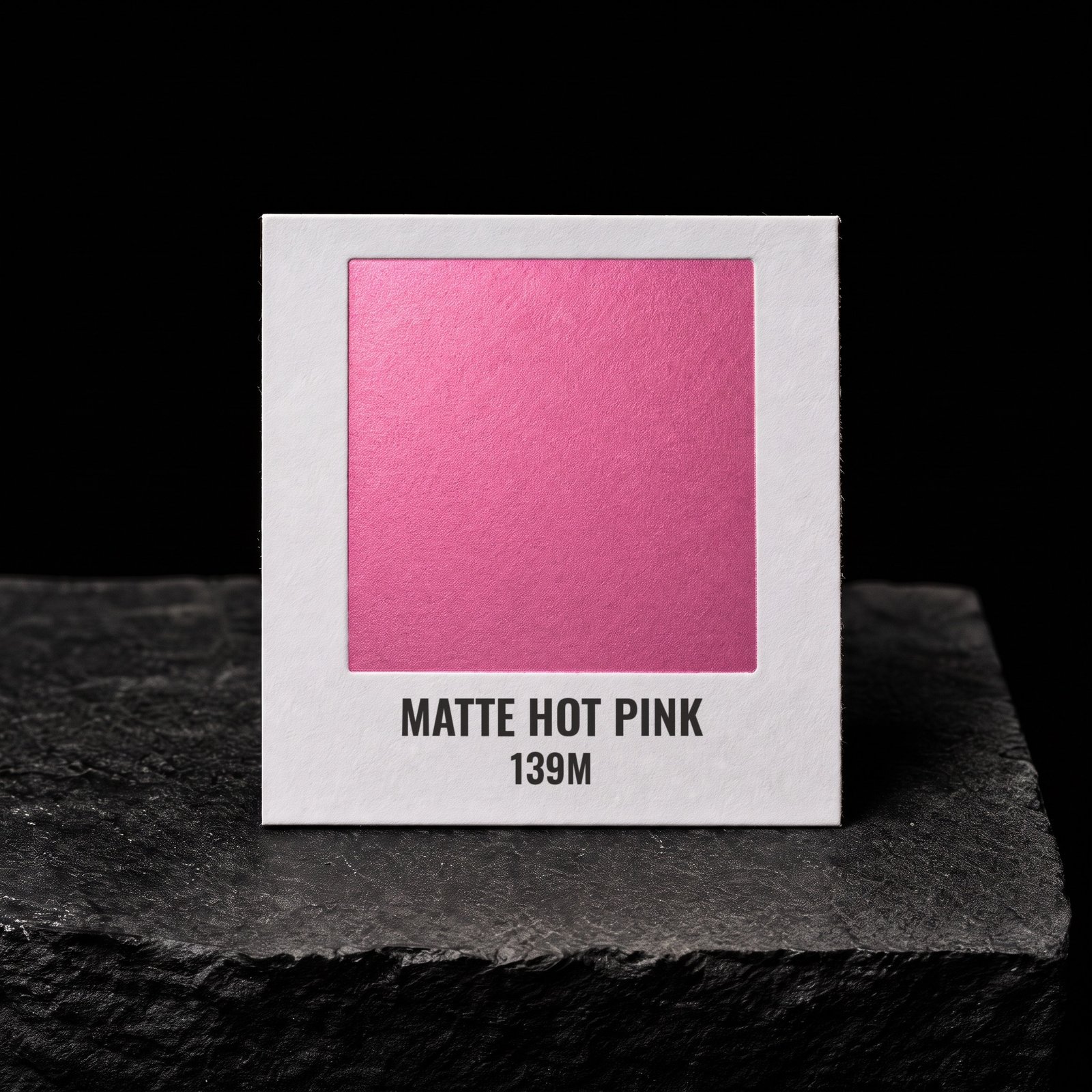 Matte Hot Pink 139M, real foil chip on slate