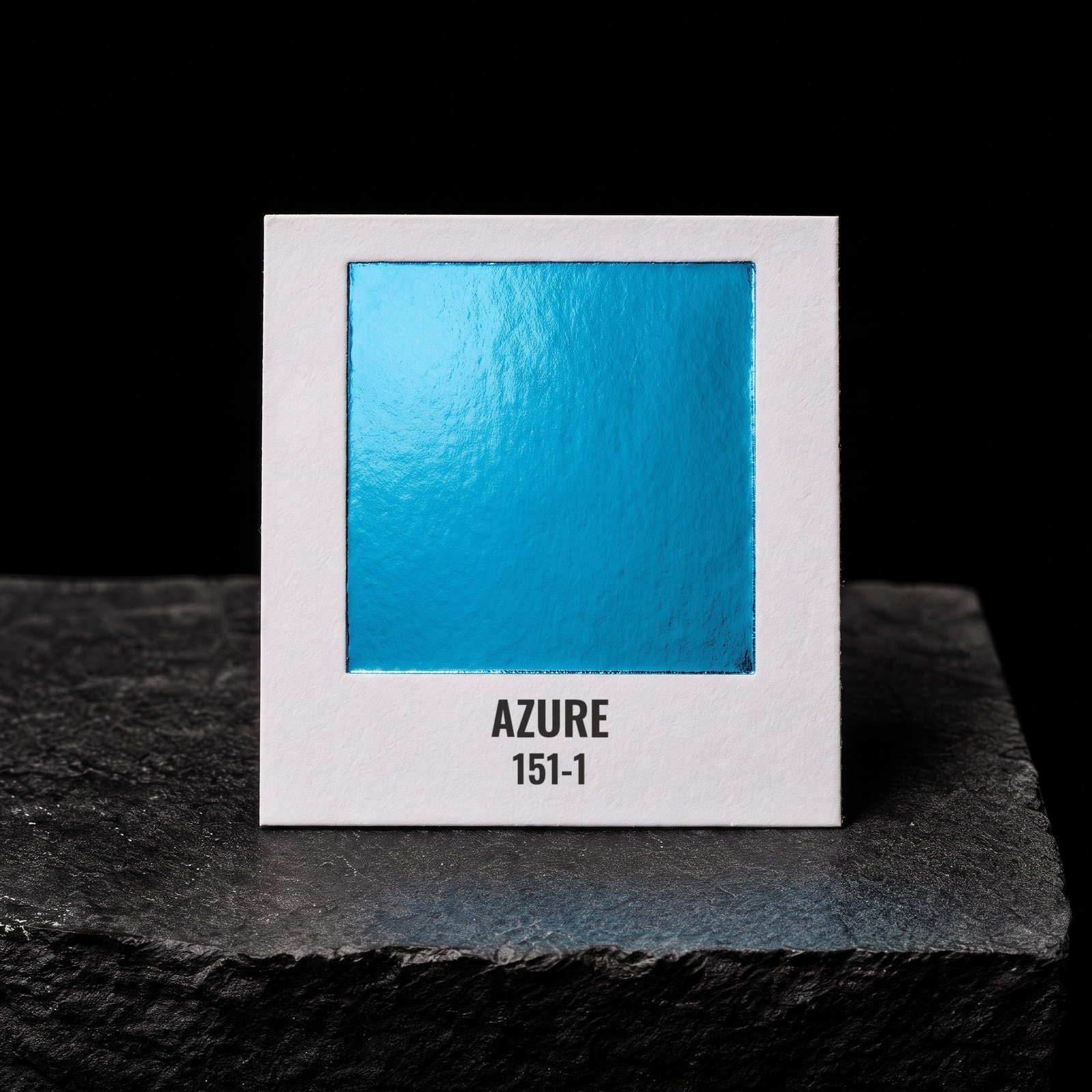 Azure 151-1, real foil chip on slate