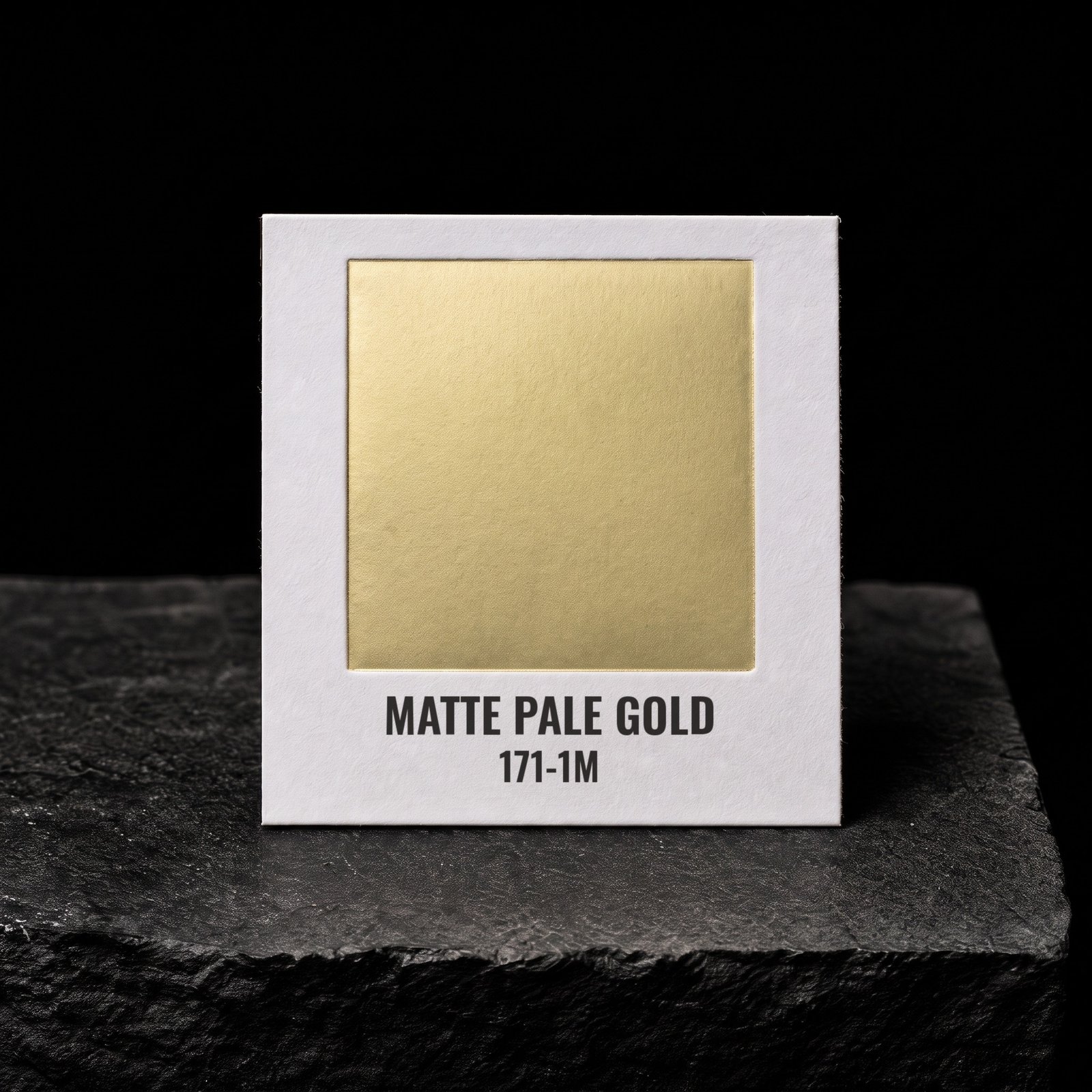 Matte Pale Gold 171-1M, real foil chip on slate