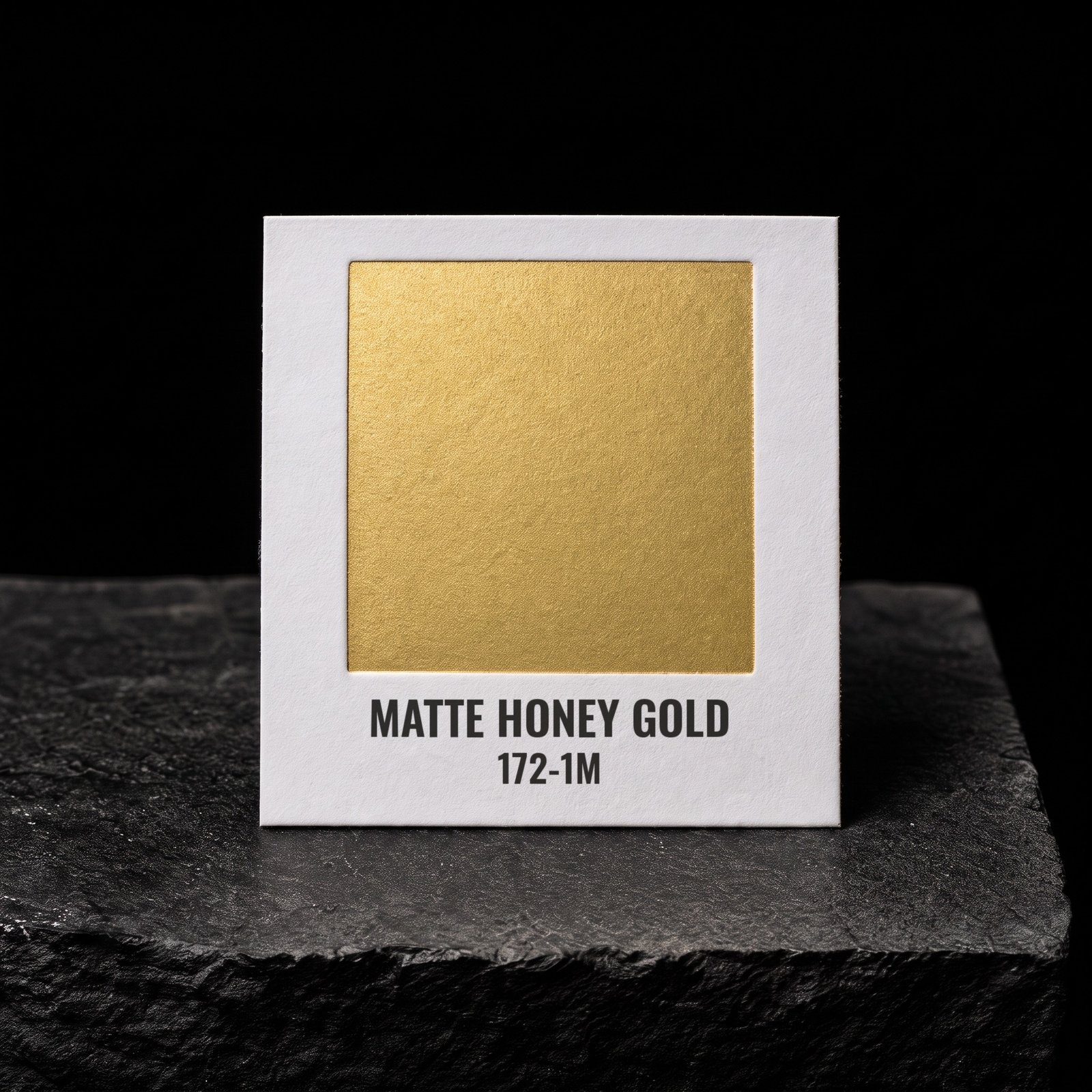 Matte Honey Gold 172-1M, real foil chip on slate