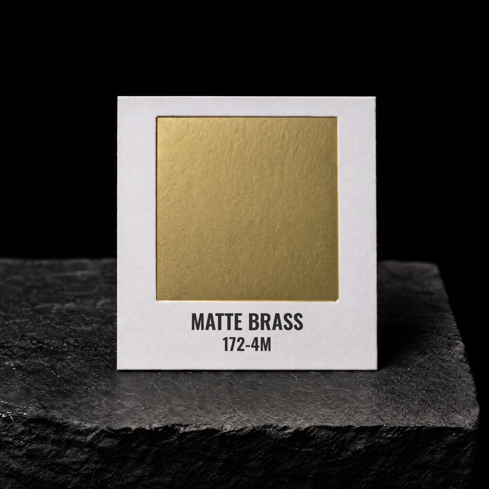 Matte Brass 172-4M, real foil chip on slate