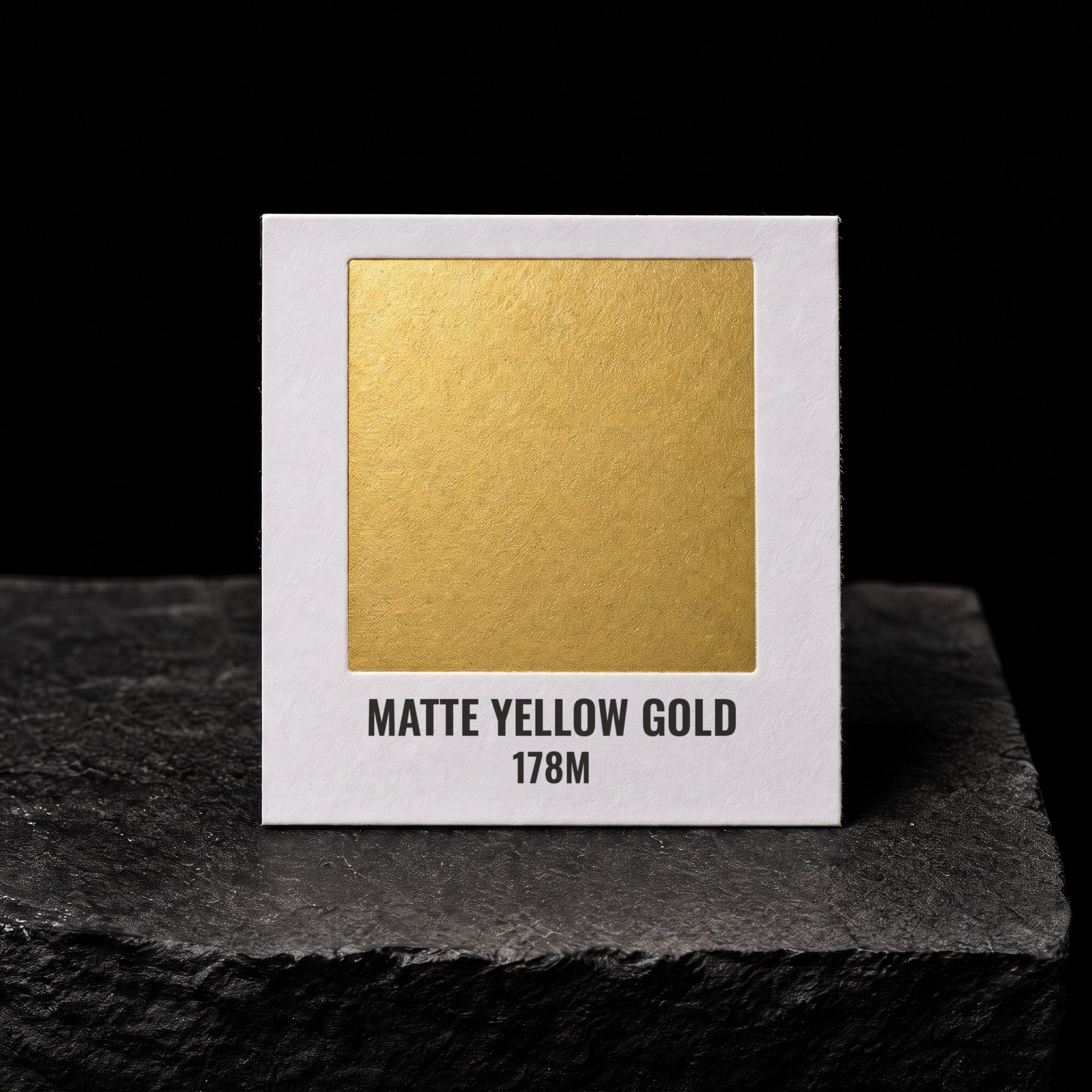 Matte Yellow Gold 178M, real foil chip on slate