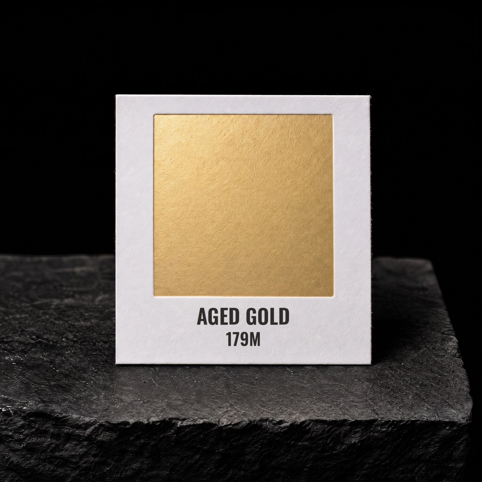 Aged Gold 179M, real foil chip on slate