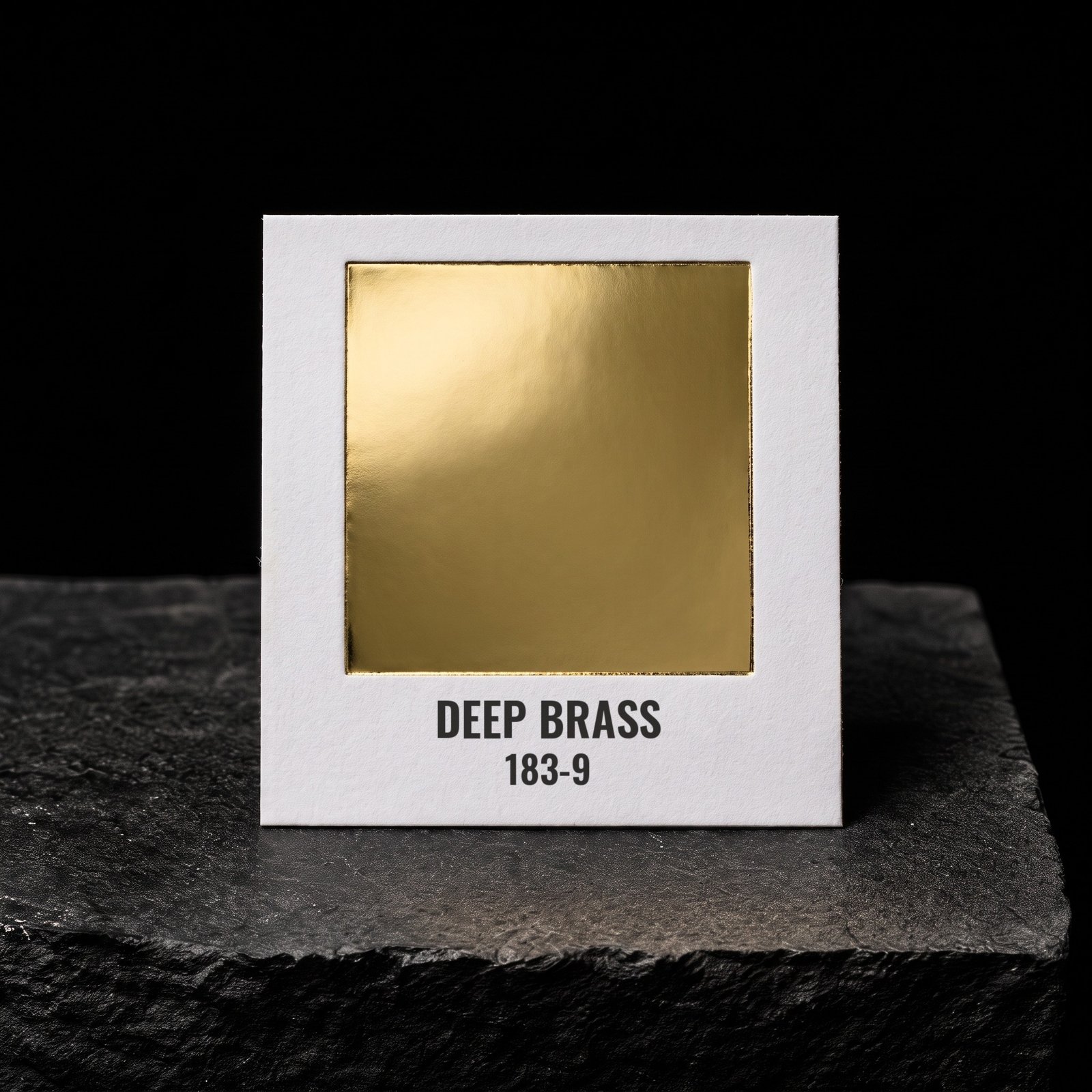 Deep Brass 183-9, real foil chip on slate