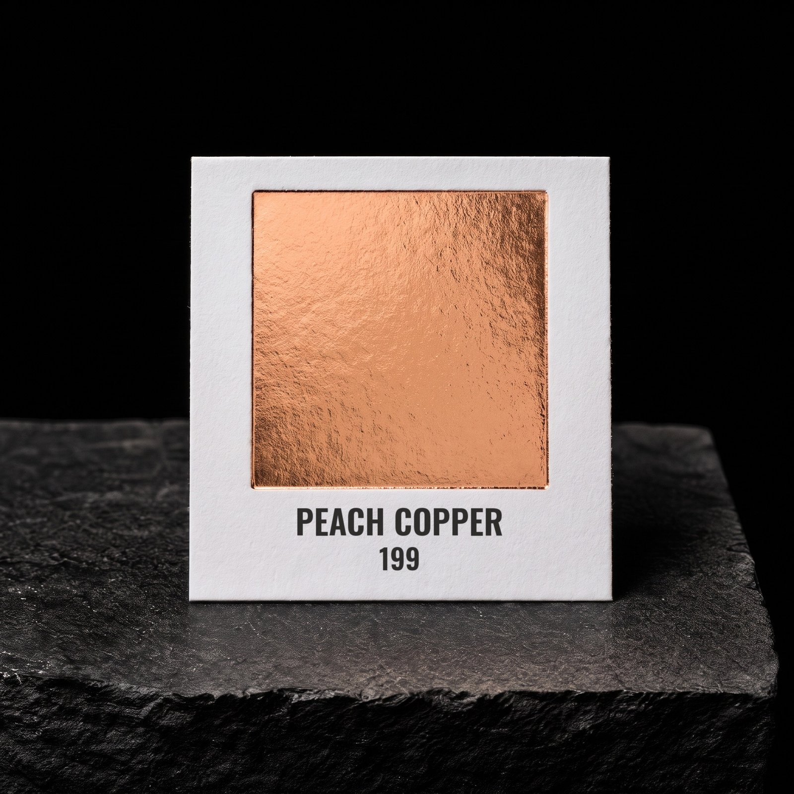 Peach Copper 199, real foil chip on slate