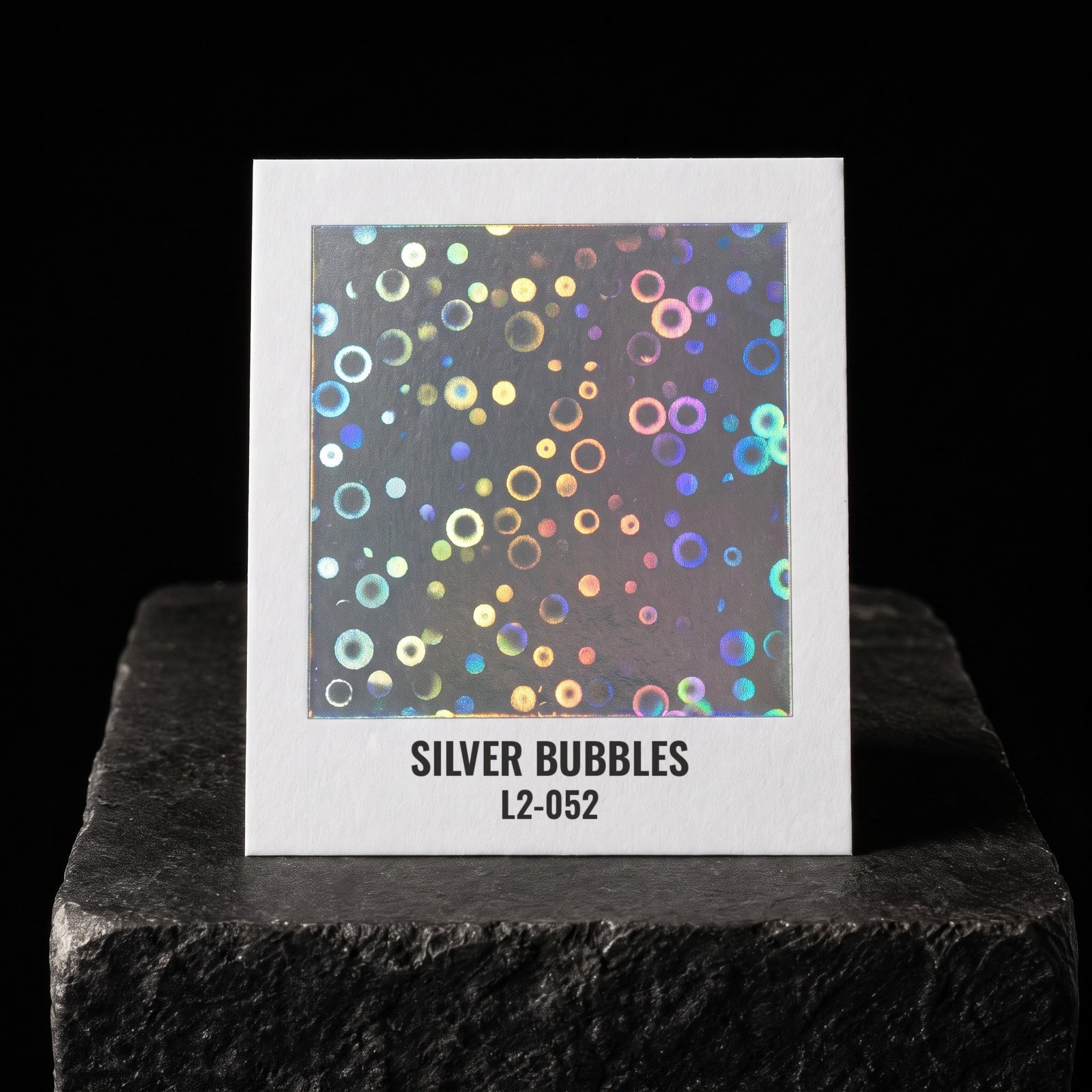 Silver Bubbles L2-052, real foil chip on slate