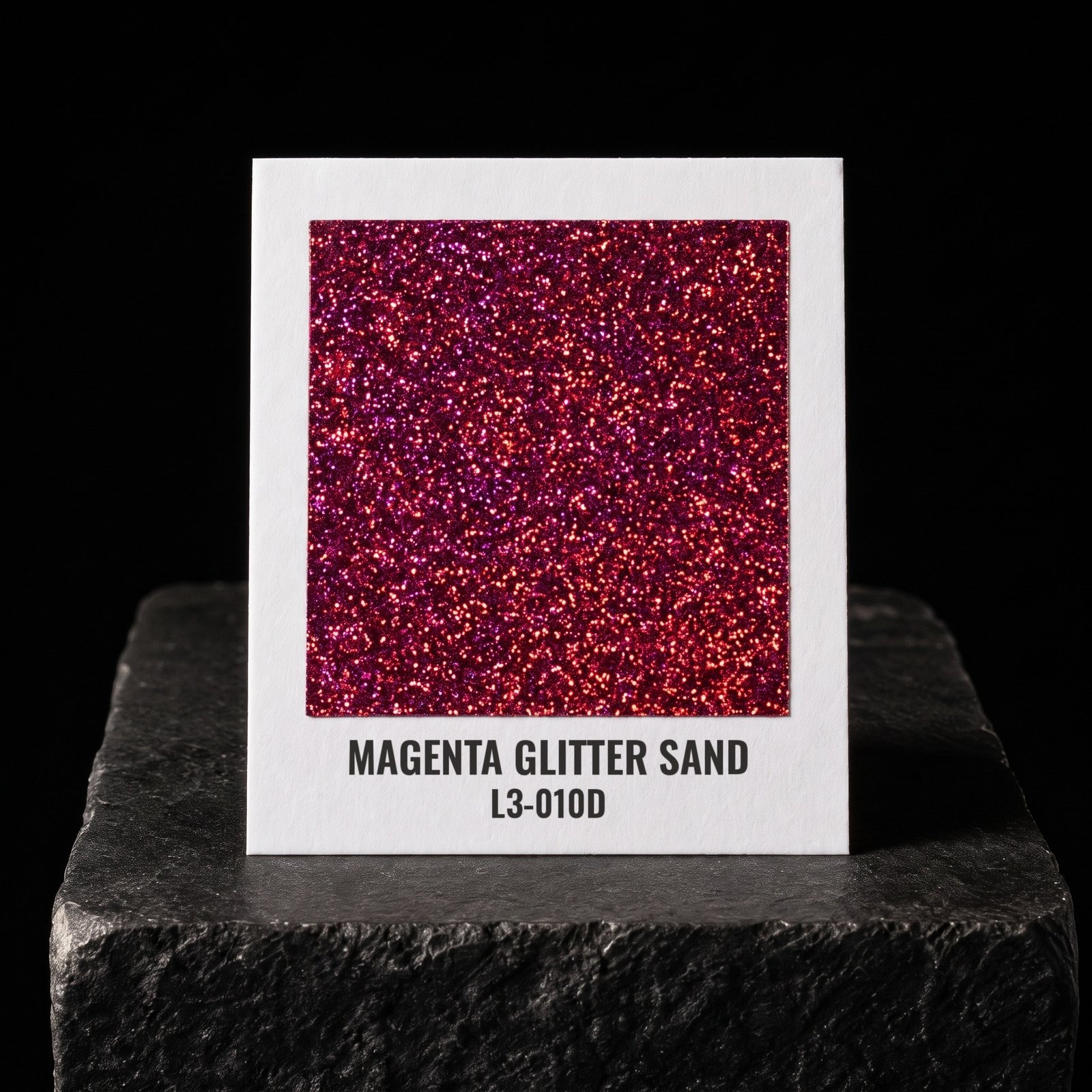 Magenta Glitter Sand L3-010D, real foil chip on slate