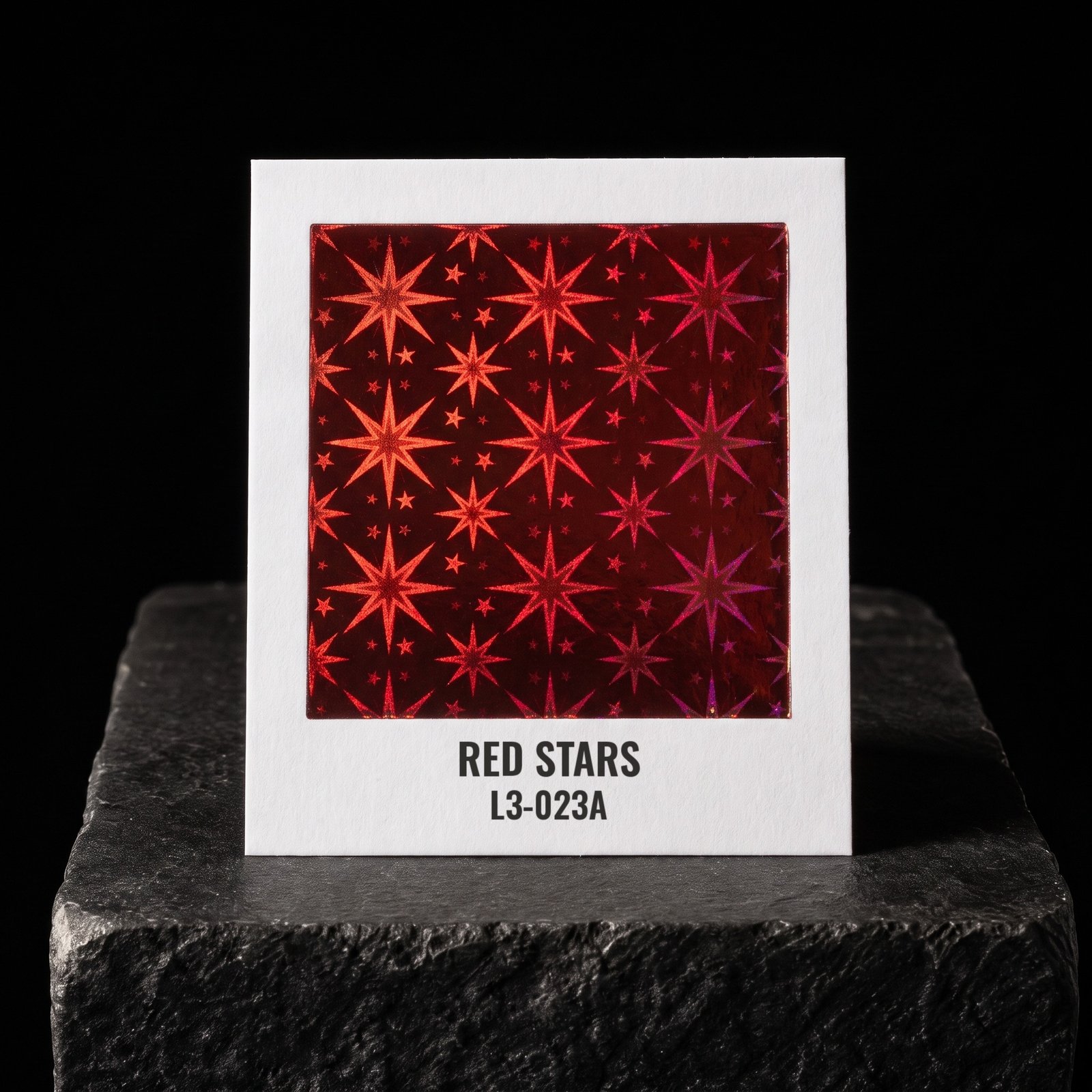 Red Stars L3-023A, real foil chip on slate