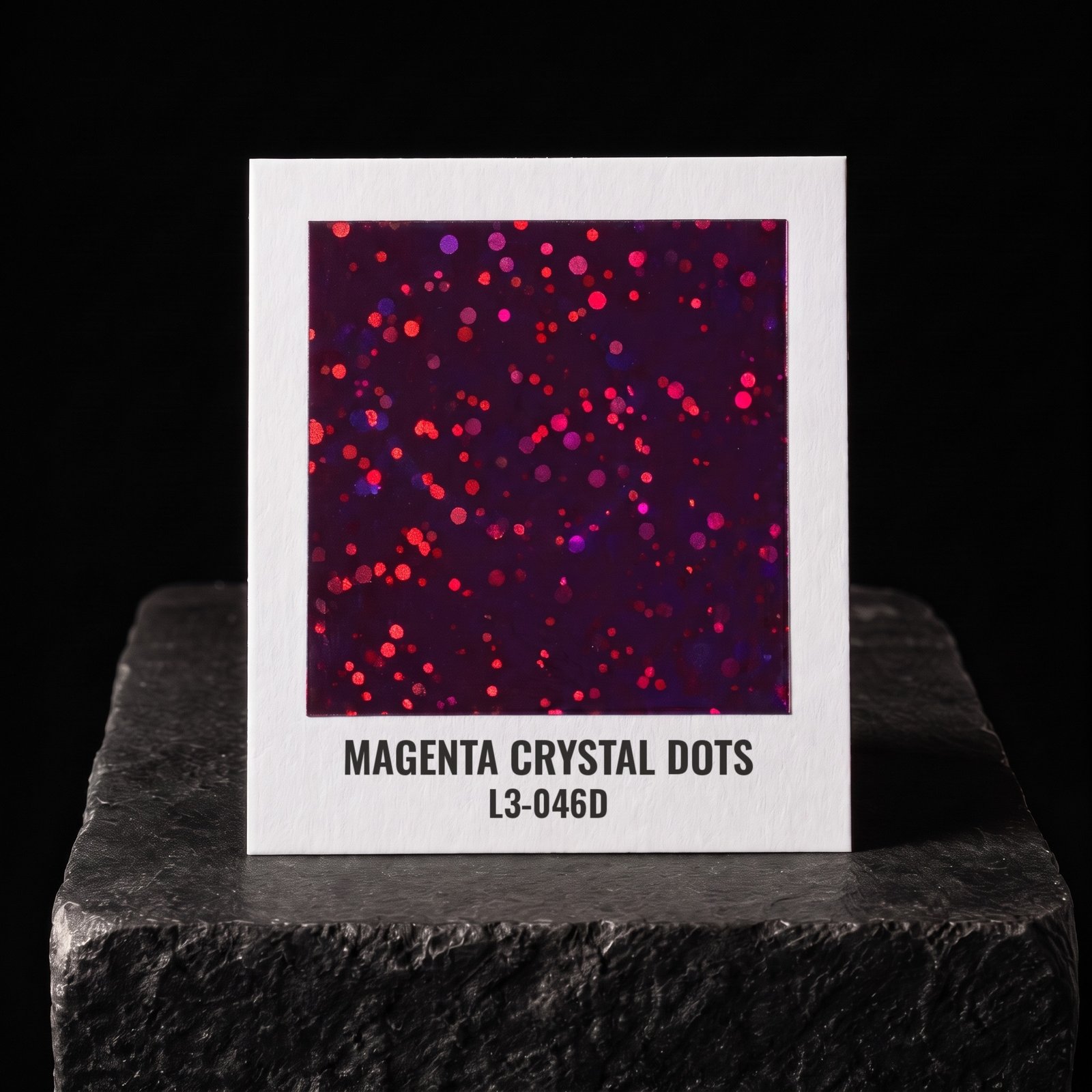 Magenta Crystal Dots L3-046D, real foil chip on slate