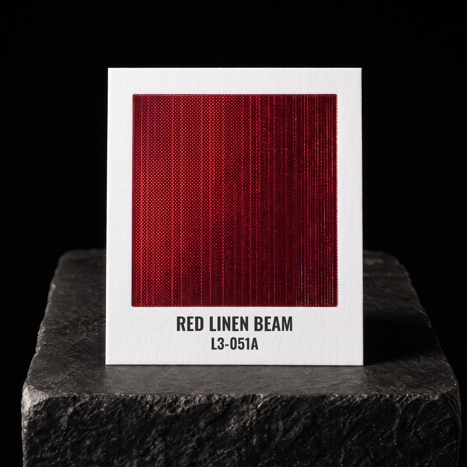 Red Linen Beam L3-051A, real foil chip on slate