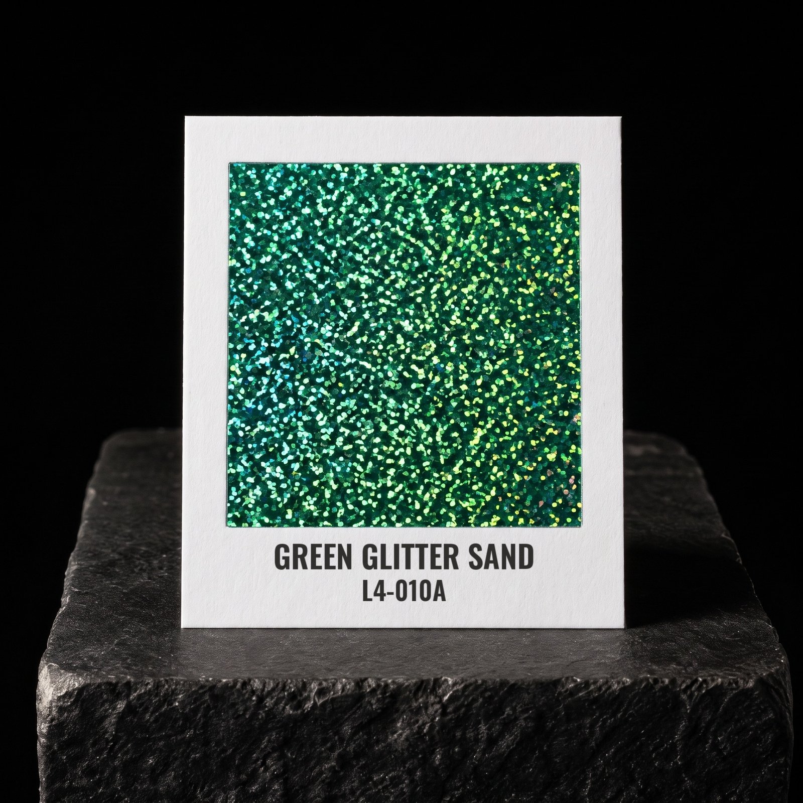 Green Glitter Sand L4-010A, real foil chip on slate
