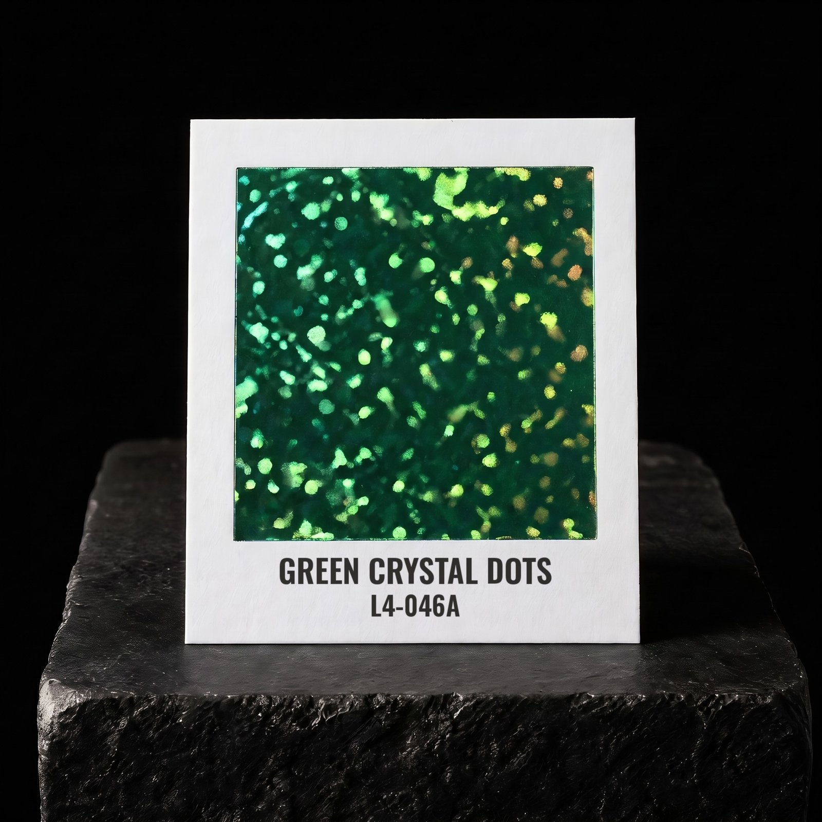 Green Crystal Dots L4-046A, real foil chip on slate