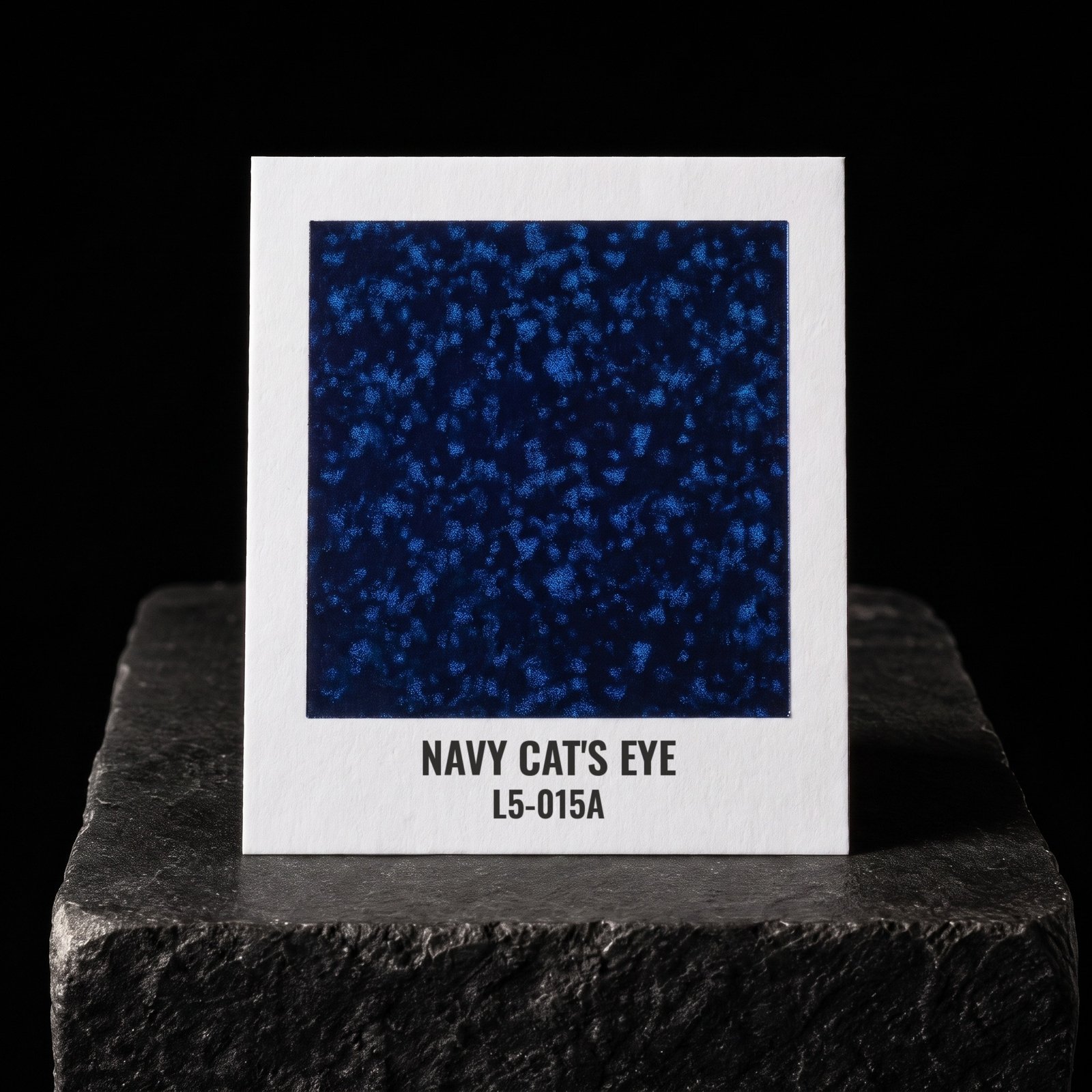 Navy Cat's Eye L5-015A, real foil chip on slate