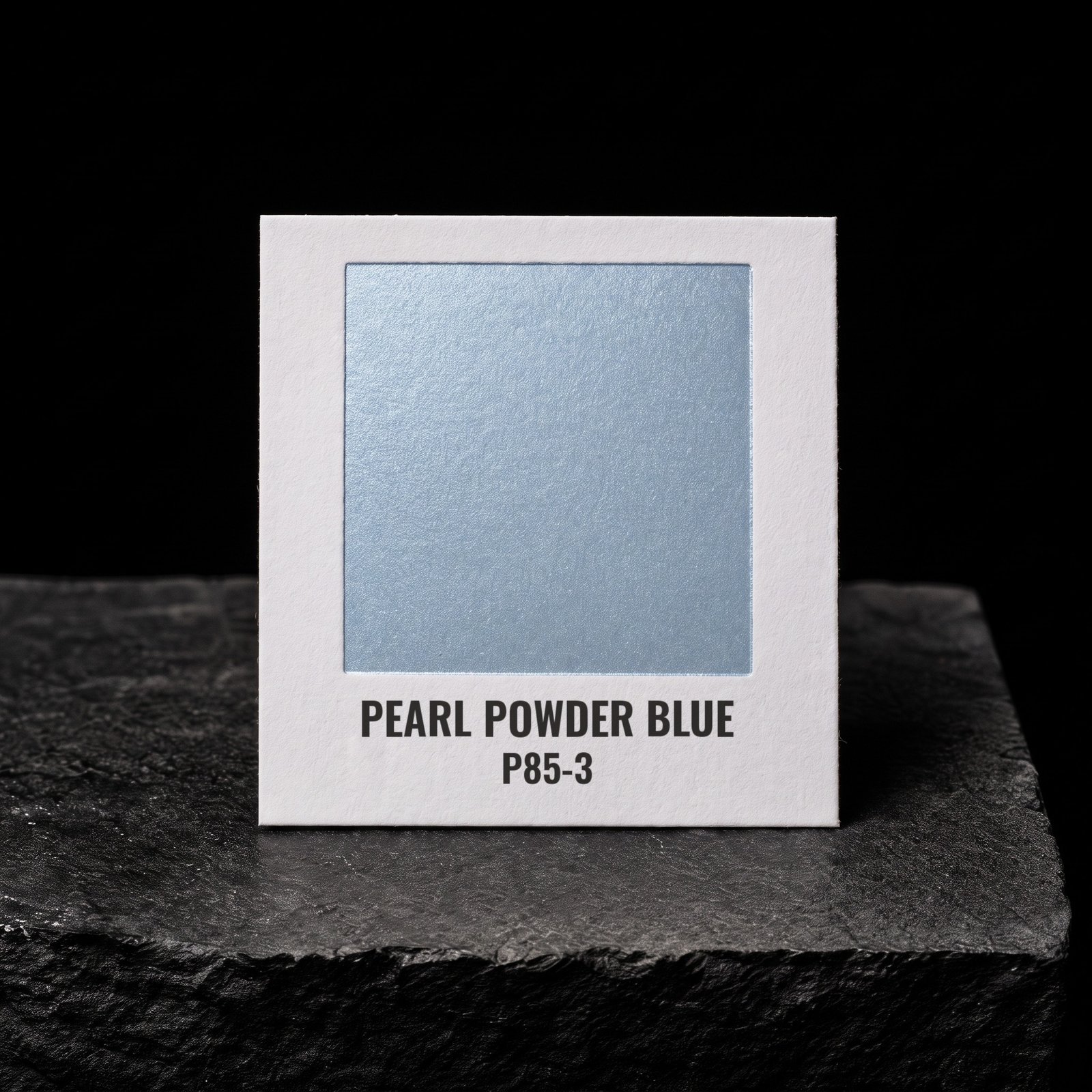 Pearl Powder Blue P85-3, real foil chip on slate