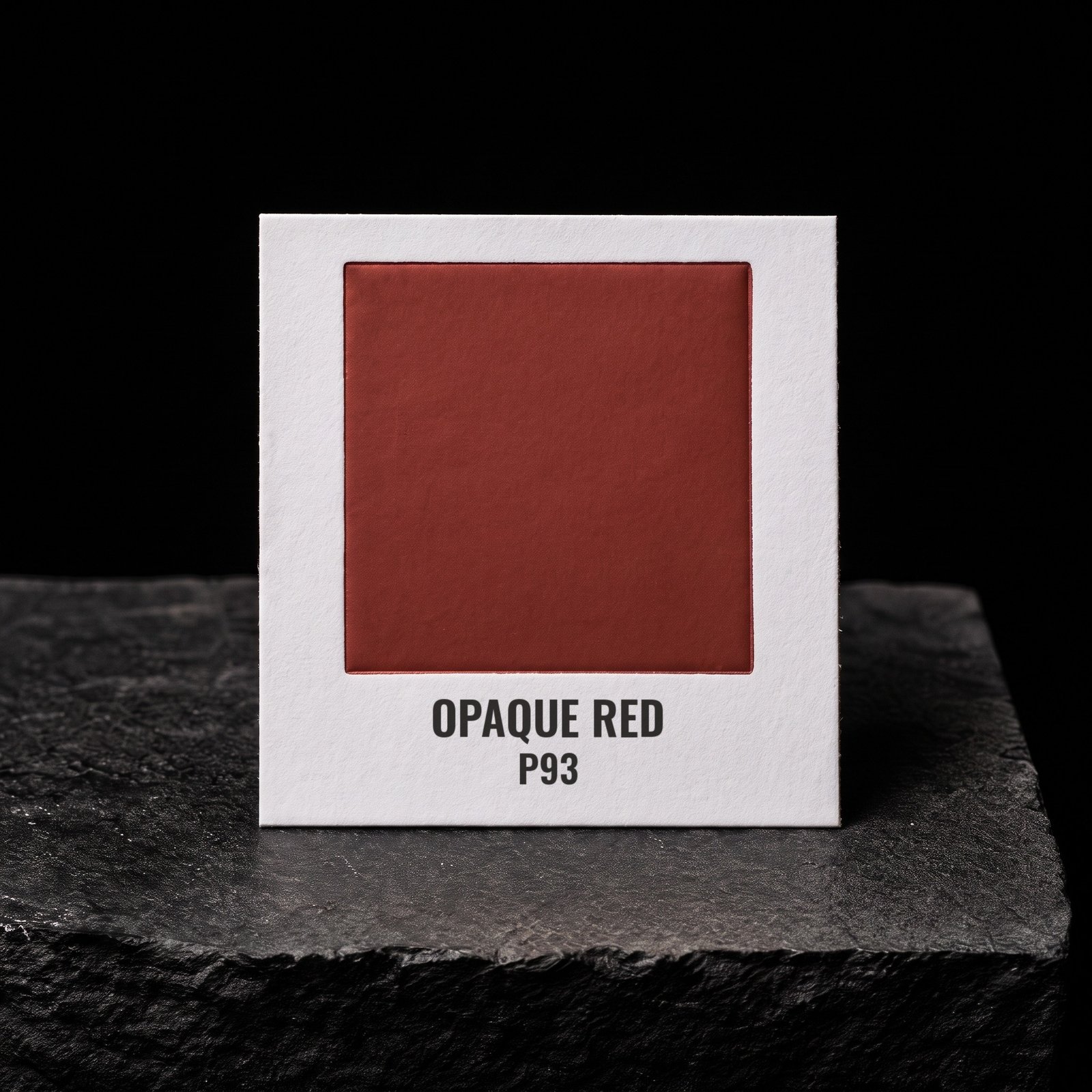 Opaque Red P93, real foil chip on slate