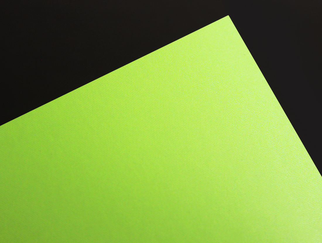 Gmund Action Nuclear Acid paper swatch — fluorescent acid green-yellow