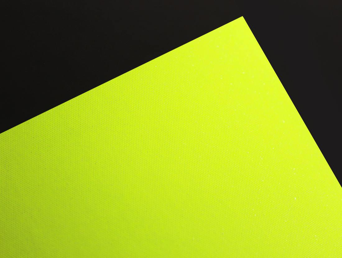 Gmund Action Vibrant Arsenic paper swatch — vibrant lime green