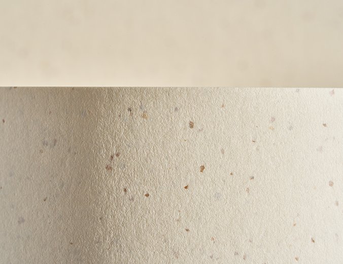 Gmund Bier Lager paper swatch — pale oat cream with fine brown and grey grain fleck