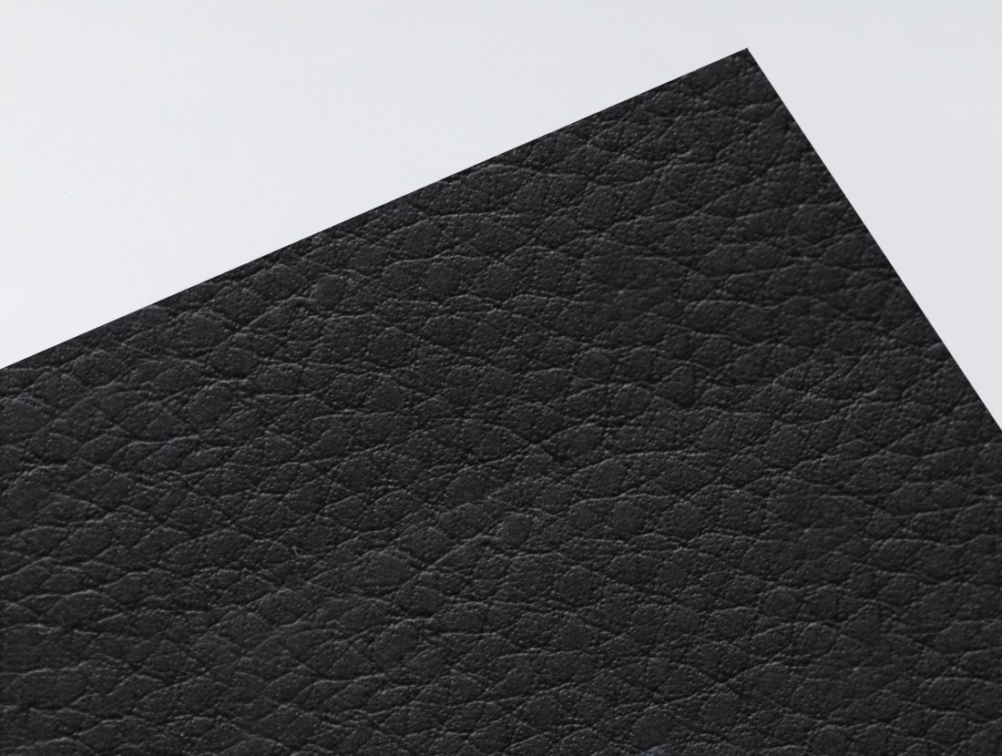 Gmund Leather Coal paper swatch — deep near-black coal