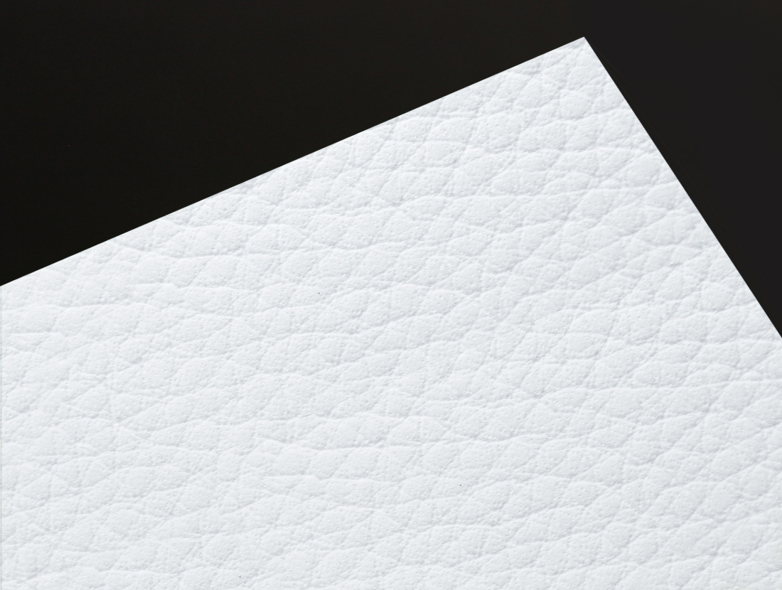 Gmund Leather Snow paper swatch — bright white