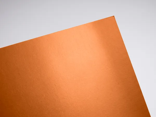 Gmund Gold Orange Gold paper swatch: Orange Gold, Metallic gold face (from smooth lustre to coarse glitter-like pigment in Shimmer and Breeze); matt, sometimes strongly coloured back