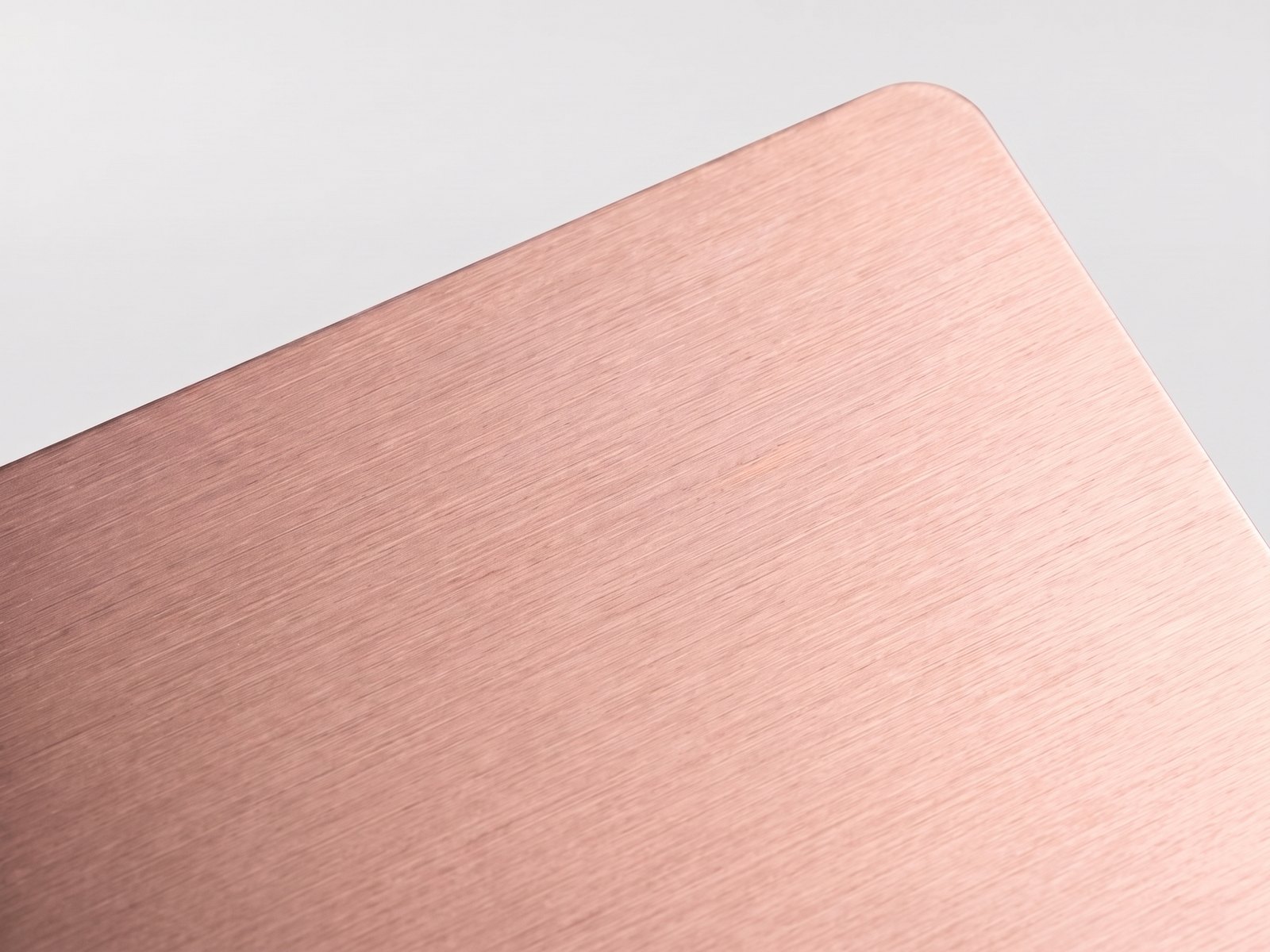 Brushed rose gold metal swatch
