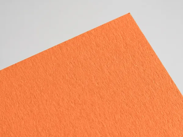 Sirio Color Rough Arancio paper swatch: Arancio, rough, high-bulk uncoated, pulp-dyed