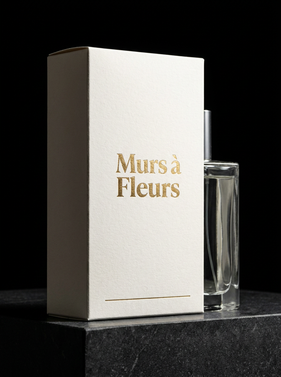 Straight tuck-end carton — Murs à Fleurs print concept