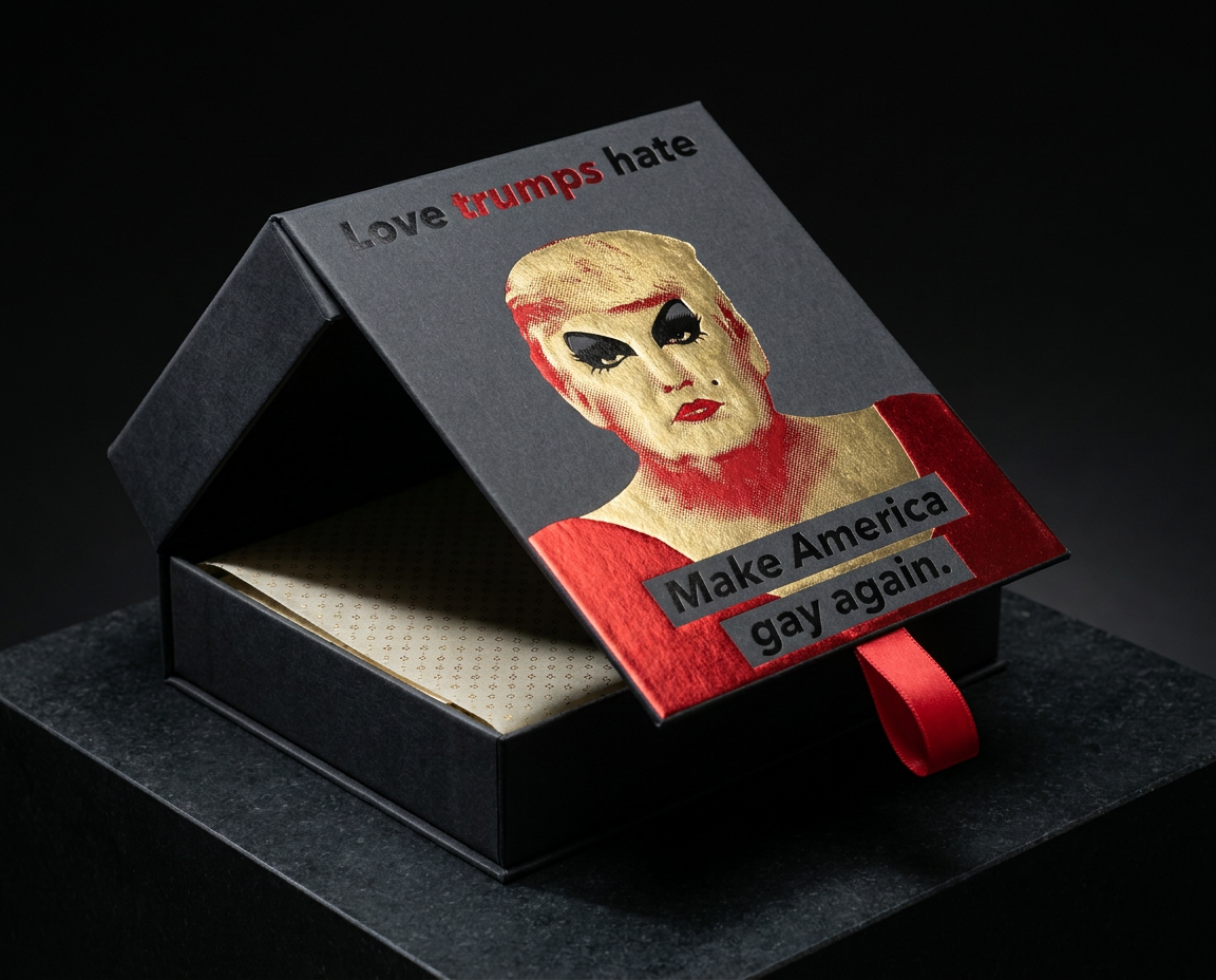 Rigid lift-off lid — For The Rest of Us print concept